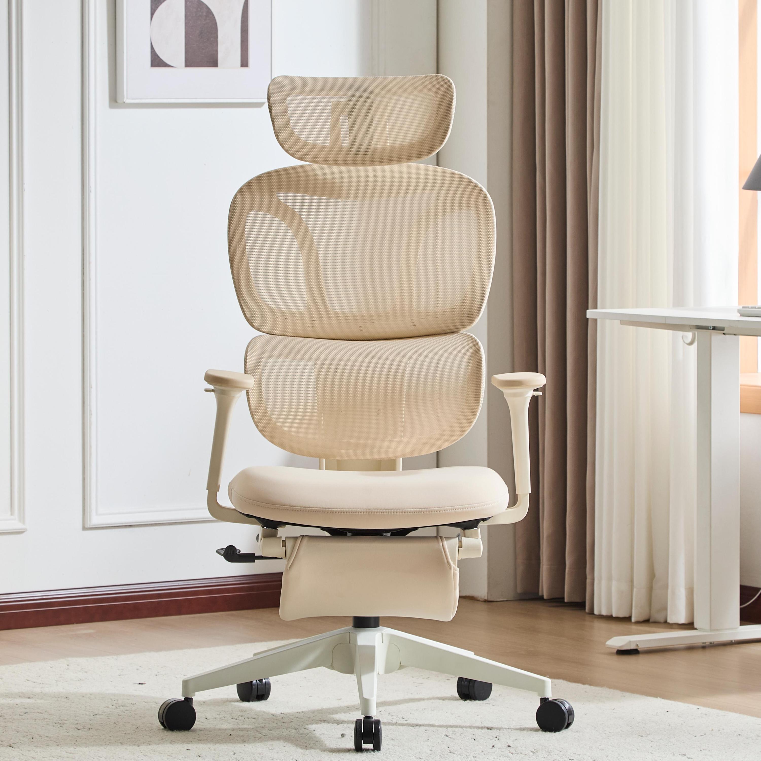 Ergonomic Office Chair with Footrest, High Back Computer Office Chair with Dynamic Lumbar Support, 2D Headrest, 2D Armrest, Sponge Seat, Mesh Home Off