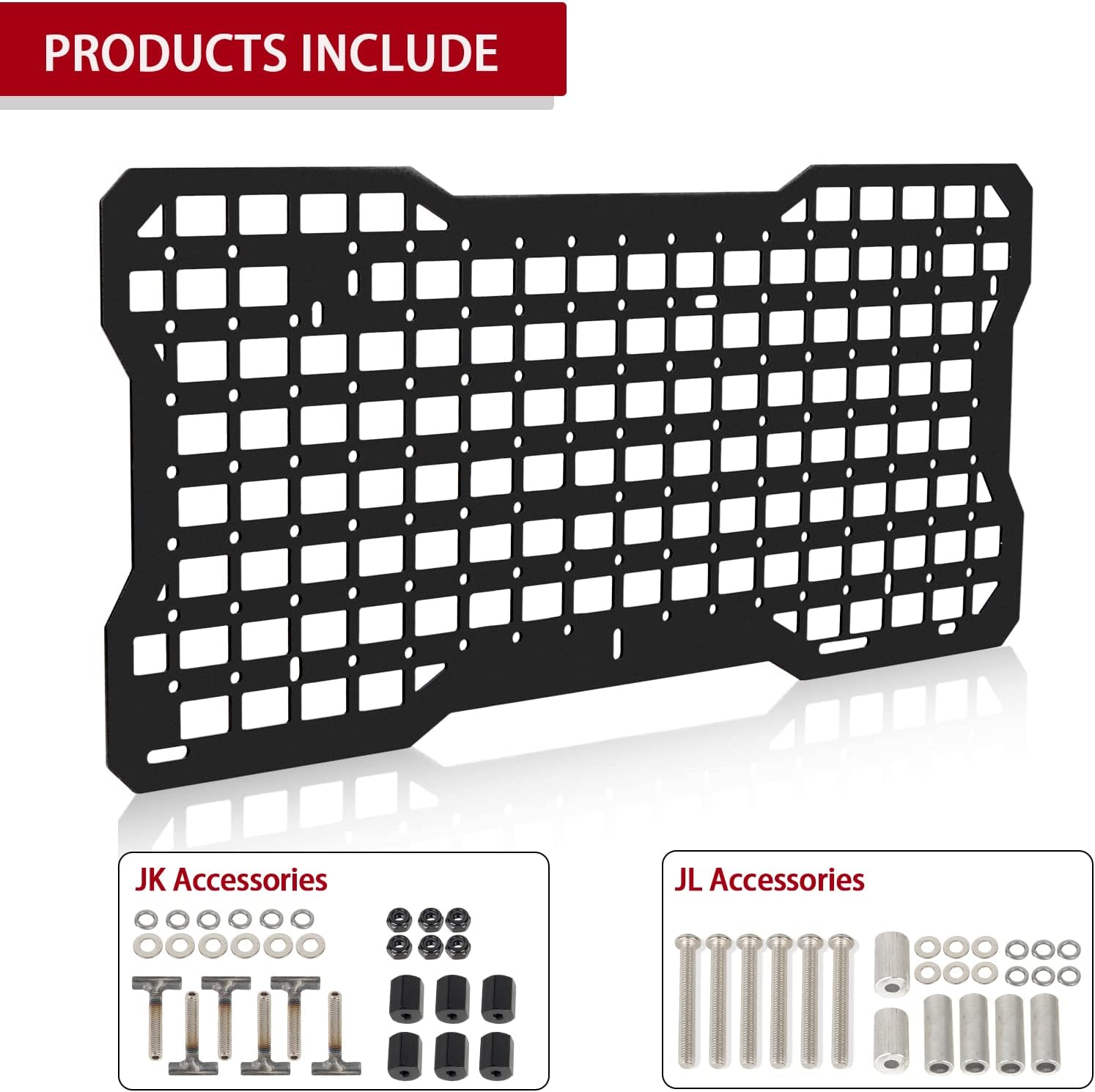 Tailgate Tactical Panel for Wrangler Tailgate Tool Kit Organizer Racks Compatible with Jeep Wrangler 2007-2022 JK JKU & 2018-2022 JL JLU