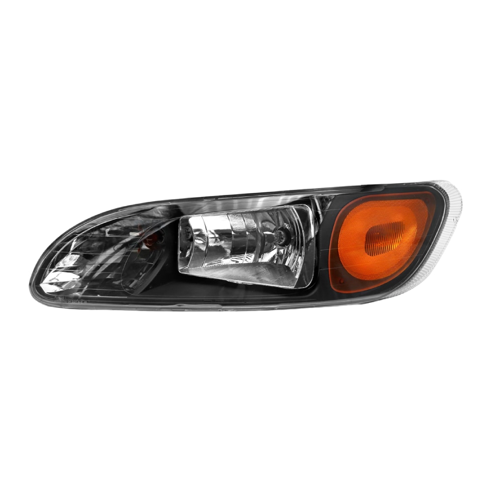 Halogen Headlights Assembly Compatible With 2005-2016 Peterbilt 337/386/387 With Turn Signal, Left/Driver Side, Black