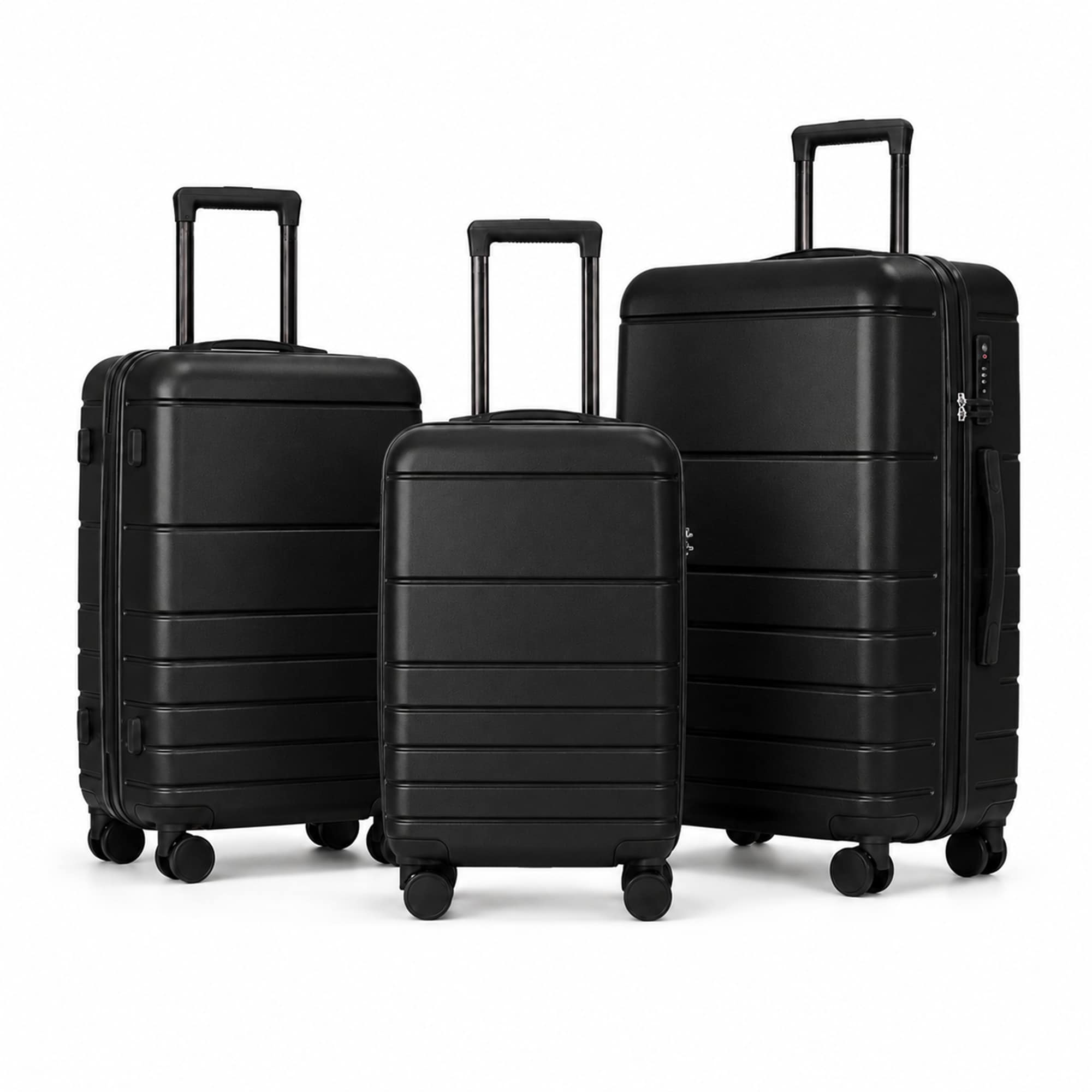 3-Piece ABS Hardshell Luggage Set, Lightweight Durable Suitcases with 4 Silent Spinner Wheels, TSA Lock & Scratch-Resistant Surface, 20