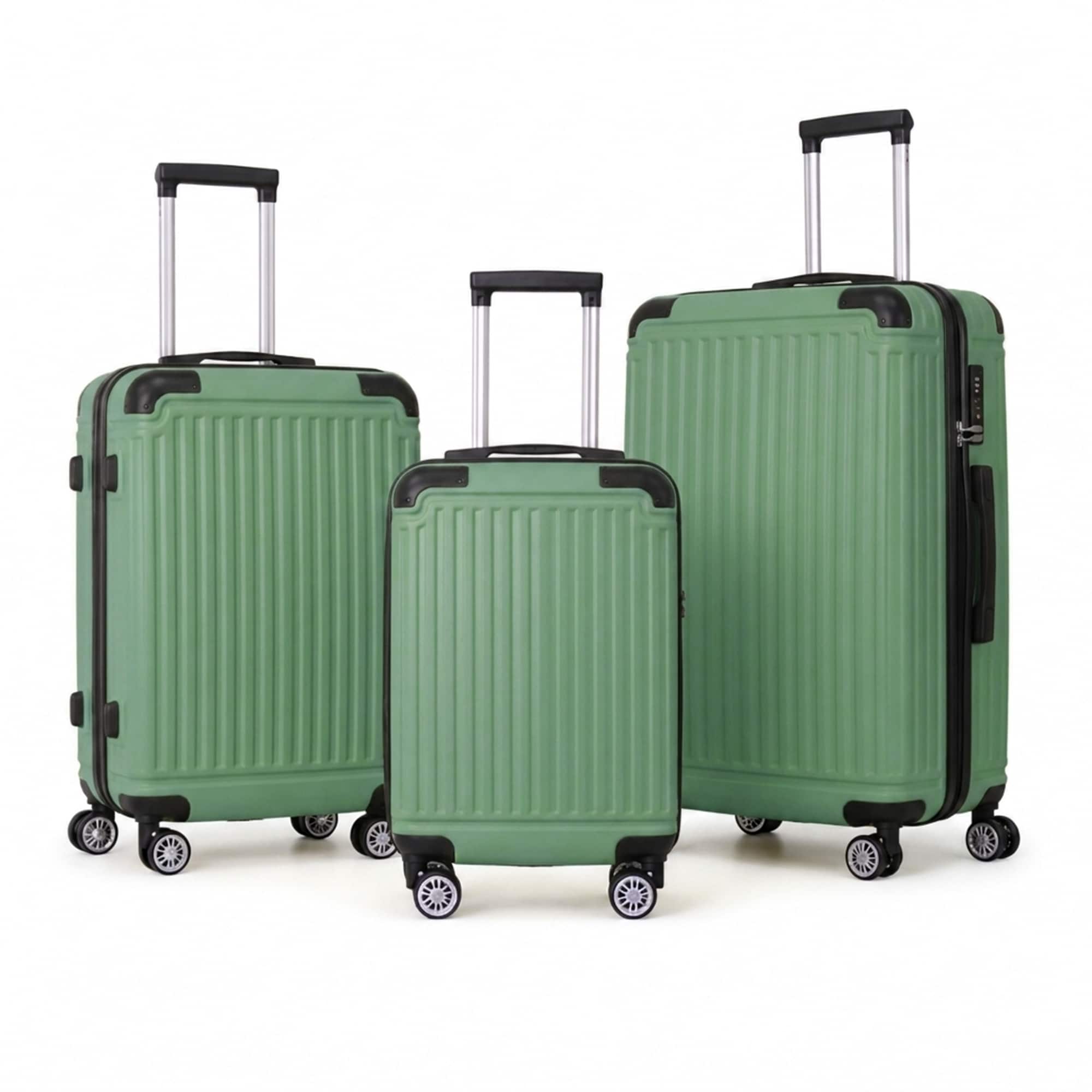 3-Piece ABS Hardshell Luggage Set, Lightweight Durable Suitcases with 4 Silent Spinner Wheels, TSA Lock & Scratch-Resistant Surface, 20