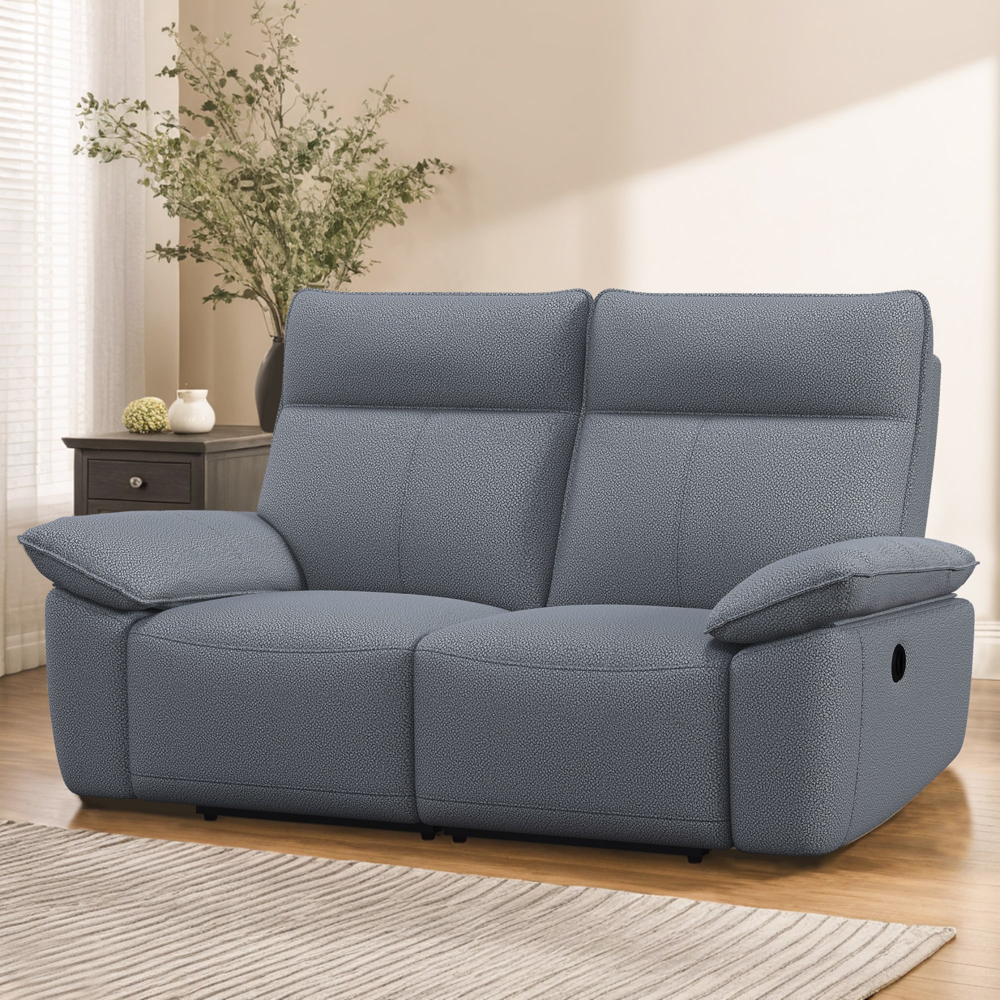Double Reclining Chairs for Adults, Wall Hugger Recliners for Small Spaces, Love Seat Couches Sofa Reclinable for Living Room, Home Theater Seating, D
