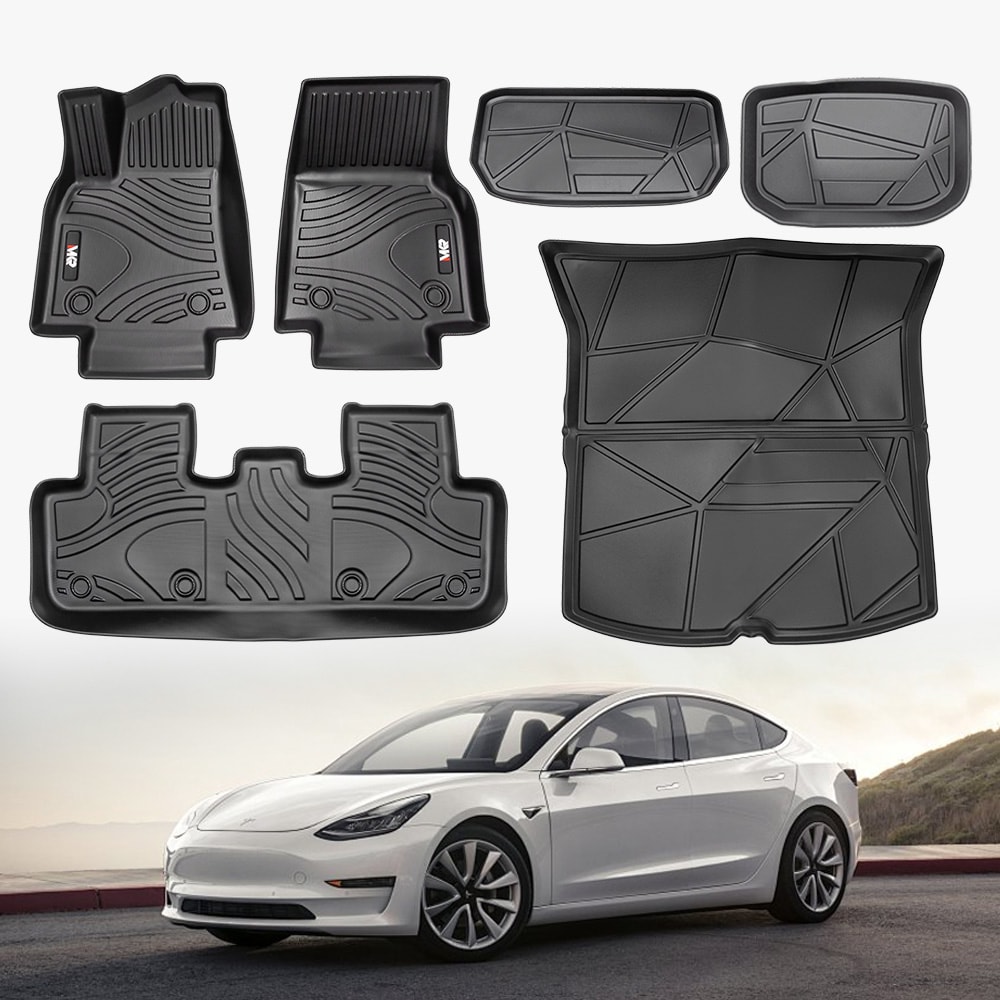 6PCS TPE Floor Mats for Tesla Model Y 2021-2022 - Waterproof, Anti-Slip, Full Coverage Car Floor Liners