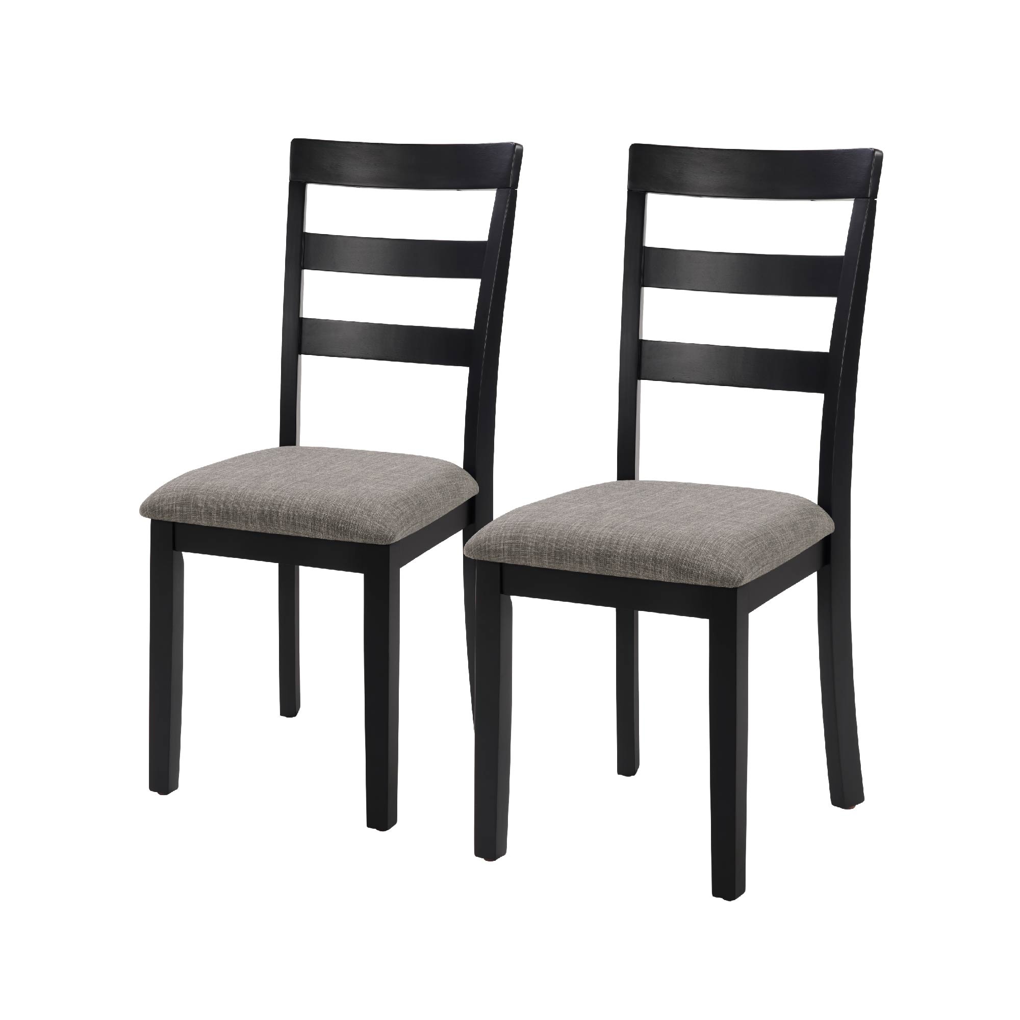 Farmhouse Style Dining Chairs Set of 2, Wooden Kitchen Chairs, Solid Wood Legs, High Ladder Back, Non-Slip Foot Pads, Sturdy Design, 275lbs Capacity – Perfect for Dining Room or Kitchen, Black