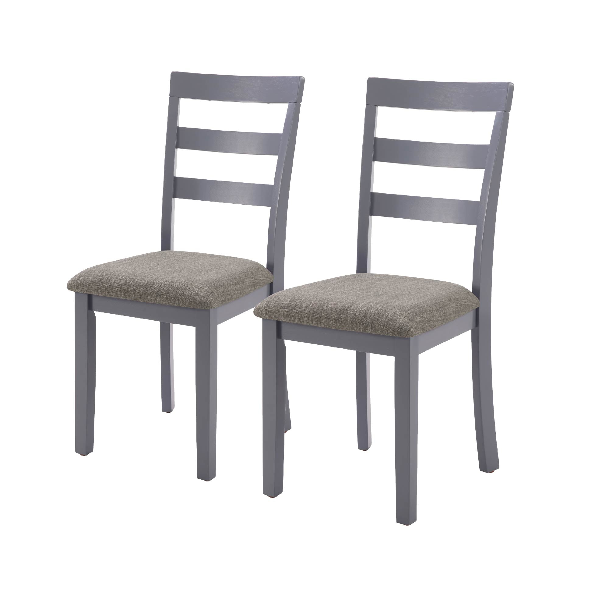 Farmhouse Style Dining Chairs Set of 2, Wooden Kitchen Chairs, Solid Wood Legs, High Ladder Back, Non-Slip Foot Pads, Sturdy Design, 275lbs Capacity – Perfect for Dining Room or Kitchen, Gray