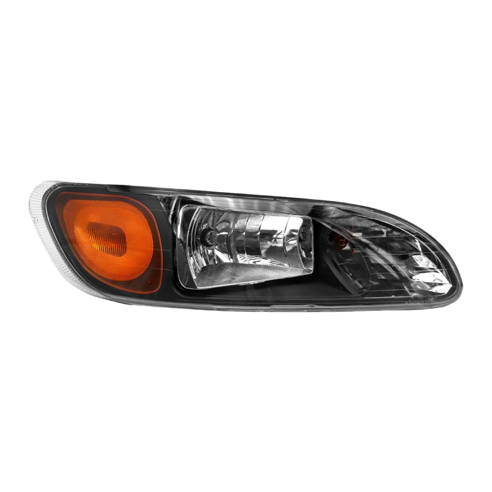 Halogen Headlights Assembly Compatible With 2005-2016 Peterbilt 337/386/387 With Turn Signal, Right/Passenger Side, Black
