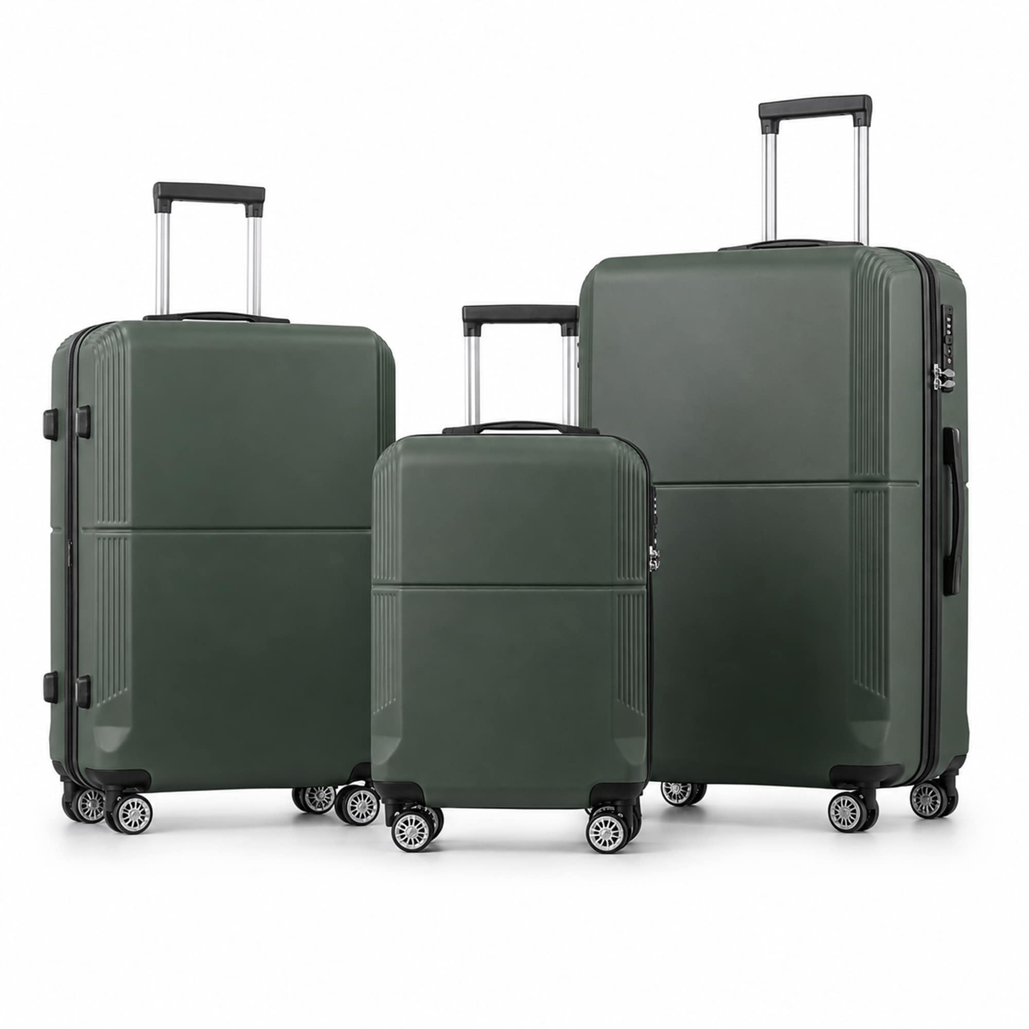 3-Piece ABS Hardshell Luggage Set, Lightweight Durable Suitcases with 4 Silent Spinner Wheels, TSA Lock & Scratch-Resistant Surface, 20