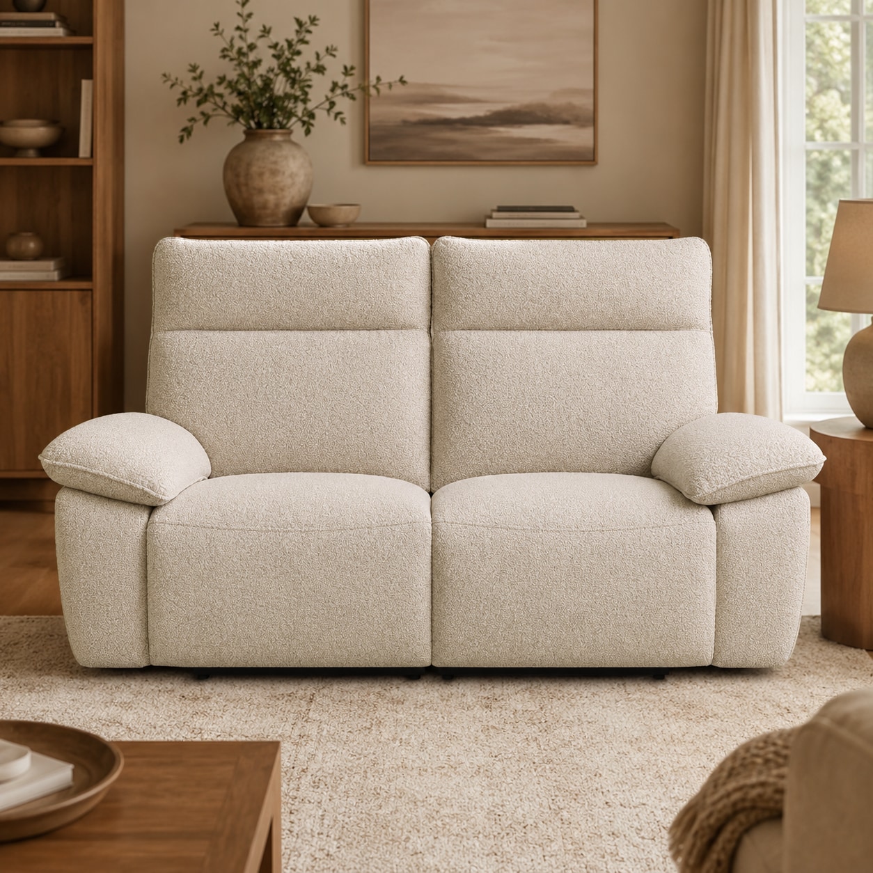 Double Reclining Chairs for Adults, Wall Hugger Recliners for Small Spaces, Love Seat Couches Sofa Reclinable for Living Room, Home Theater Seating,Be