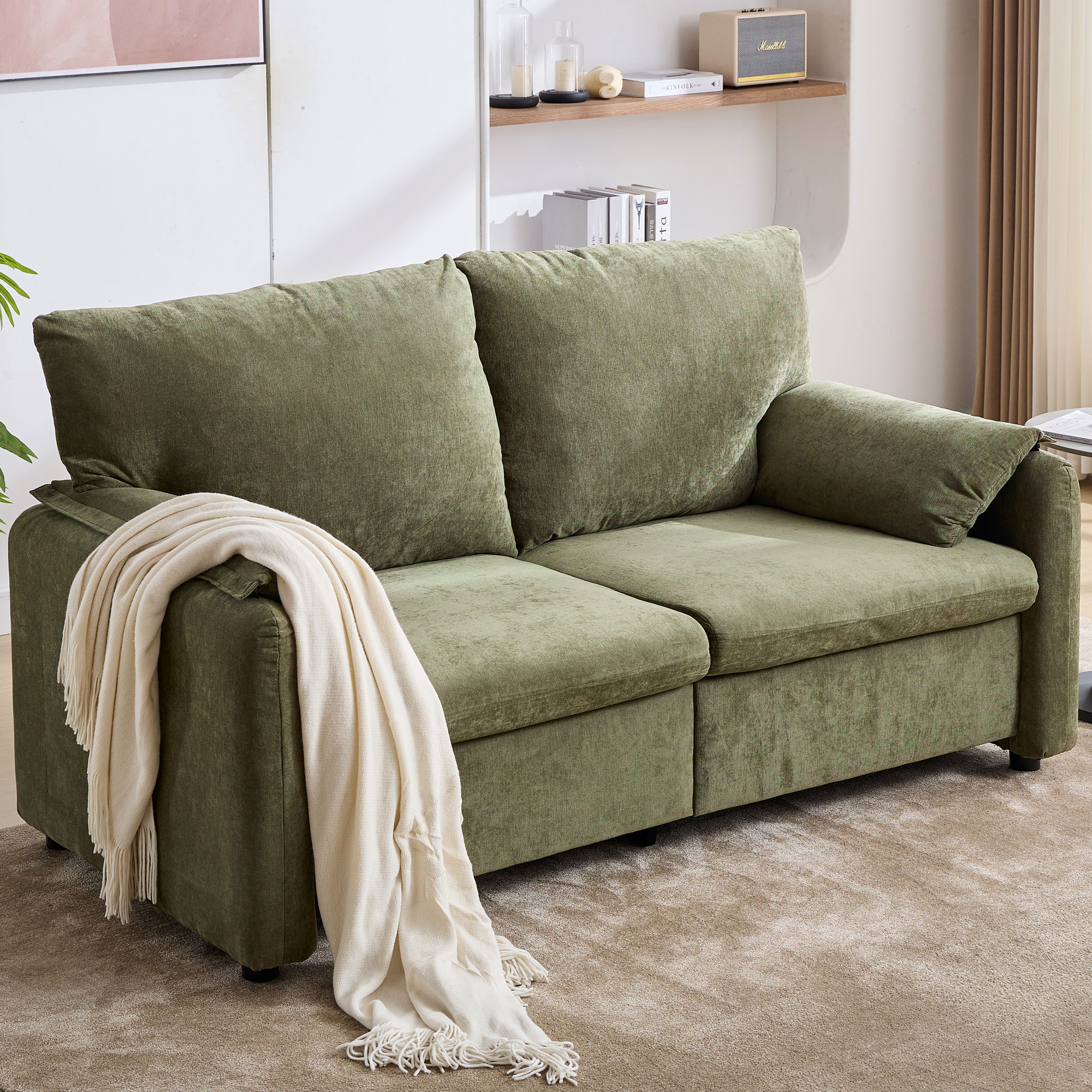 800LBS Down filled sofas, 60 inch minimalist sofa, with multiple colors in the living room and bedroom