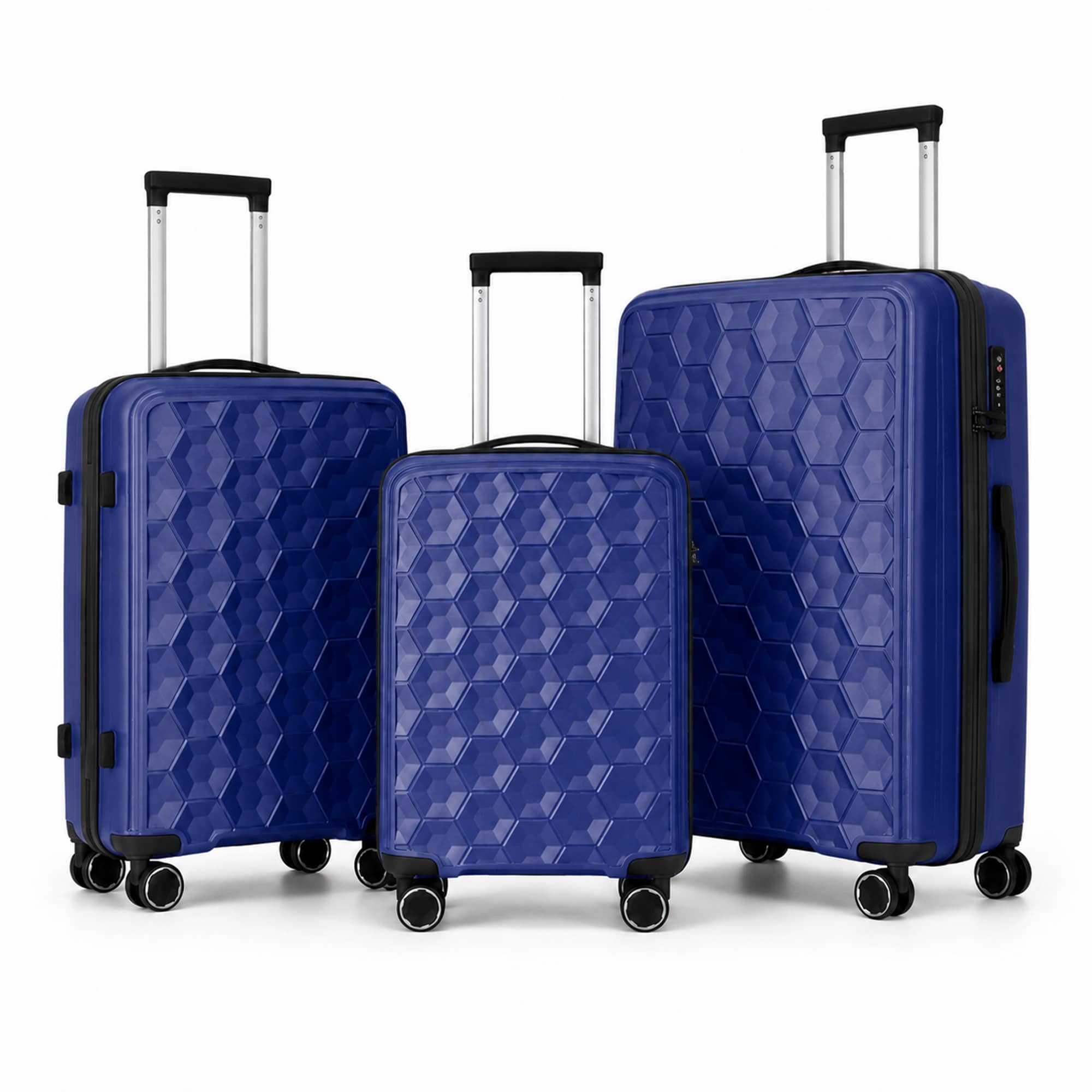 3-Piece PP Hardshell Luggage Set, Lightweight Suitcases with 4 Silent Spinner Wheels & TSA Lock, 20