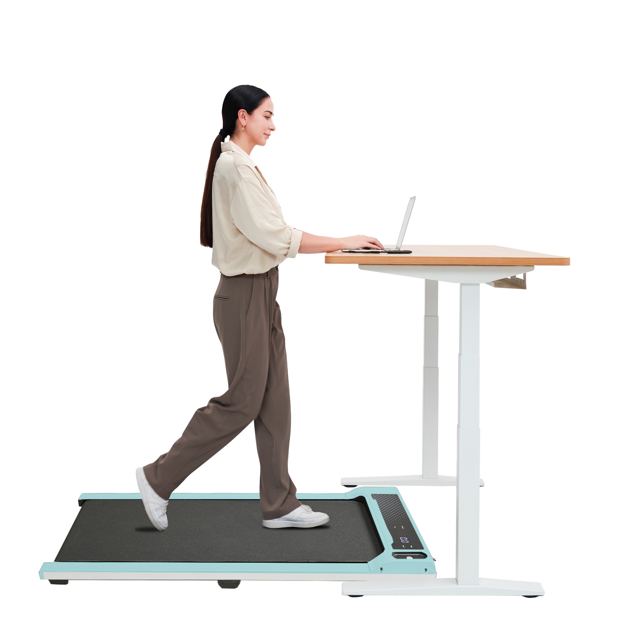 Walking Pad Under Desk Treadmill，Portable Small Treadmills for Home and Office，Super Quiet Motorized Walking Jogging Running Machine with Remote Control