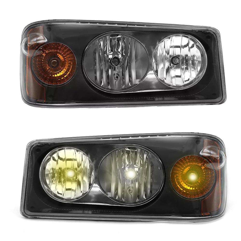 Headlight Assembly Fit for Mack Granite GU713, Left Driver Side and Right Passenger Side Headlight Assembly Both Sides Compatible with Select Mack Mod