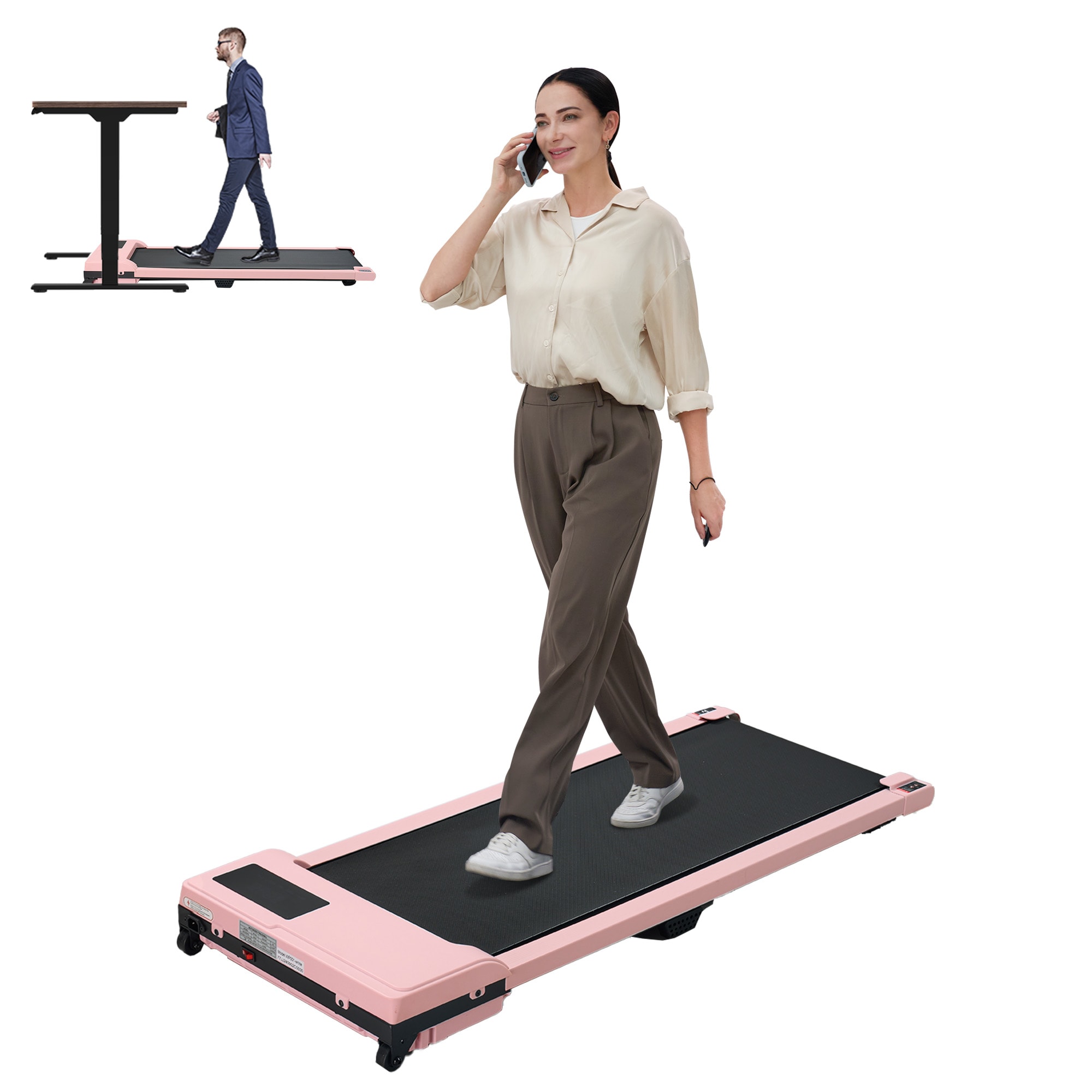 Walking Pad with Quiet 2.0 HP Brushless Motor, Countdown Modes, Spacious Running Area, 220 lbs Weight Capacity for Home or Office Workouts, 3 in 1 Por