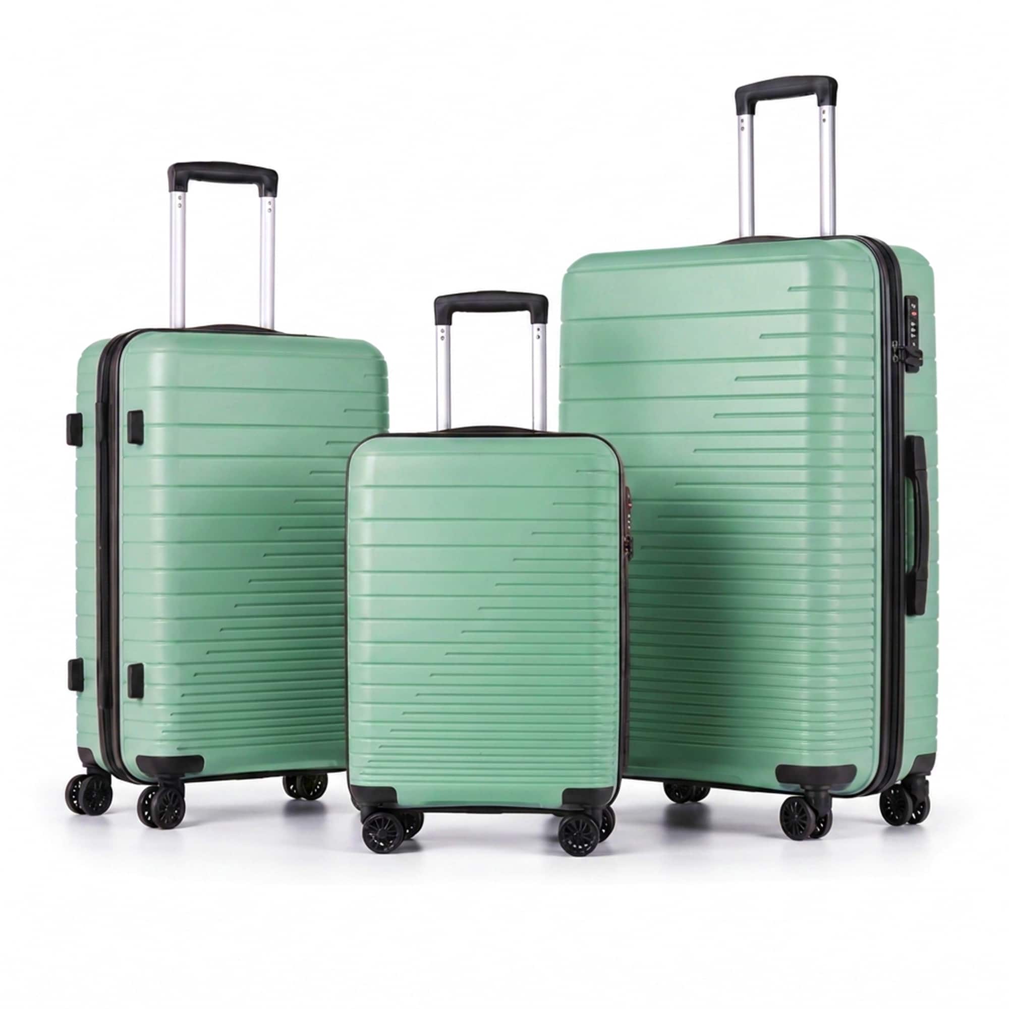 3-Piece PP Hardshell Luggage Set, Lightweight Durable Suitcases with 4 Silent Spinner Wheels, TSA Lock & Scratch-Resistant Surface, 20