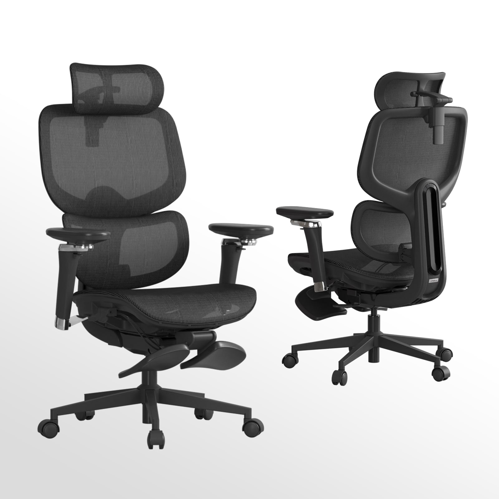 D2 Pro High Back Ergonomic Home Office Chair with DTS Self-Adaptive Lumbar Support, Multi-Adjustable Armrest, Wire Controlled Design, Footrest, 4D Hea