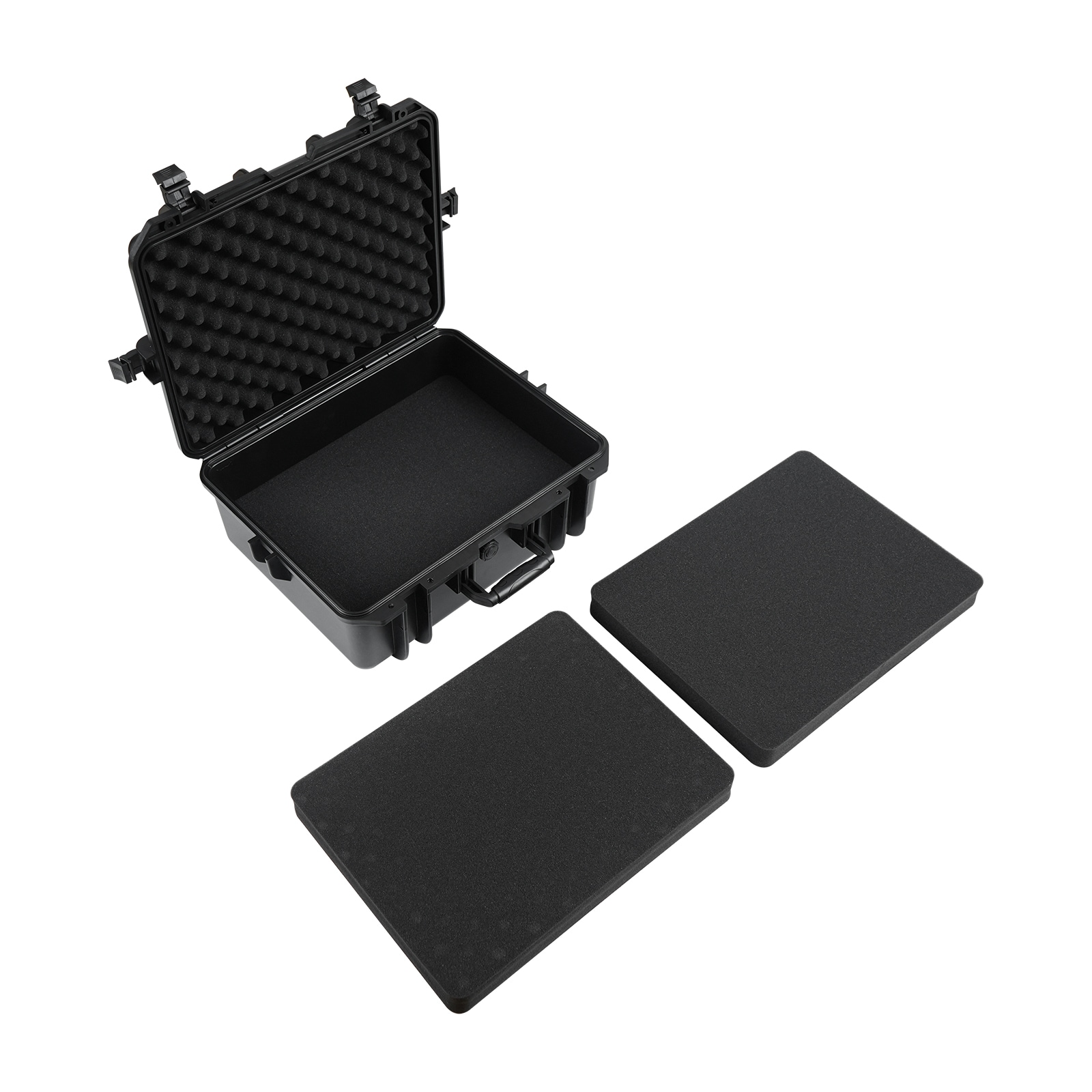 18.9x16.5x8.7 Inch Hard Case, Portable Weather Waterproof Protective Camera Case with Customizable Foam, Fit Use of Drones, Camera, Equipments, Black, upgraded