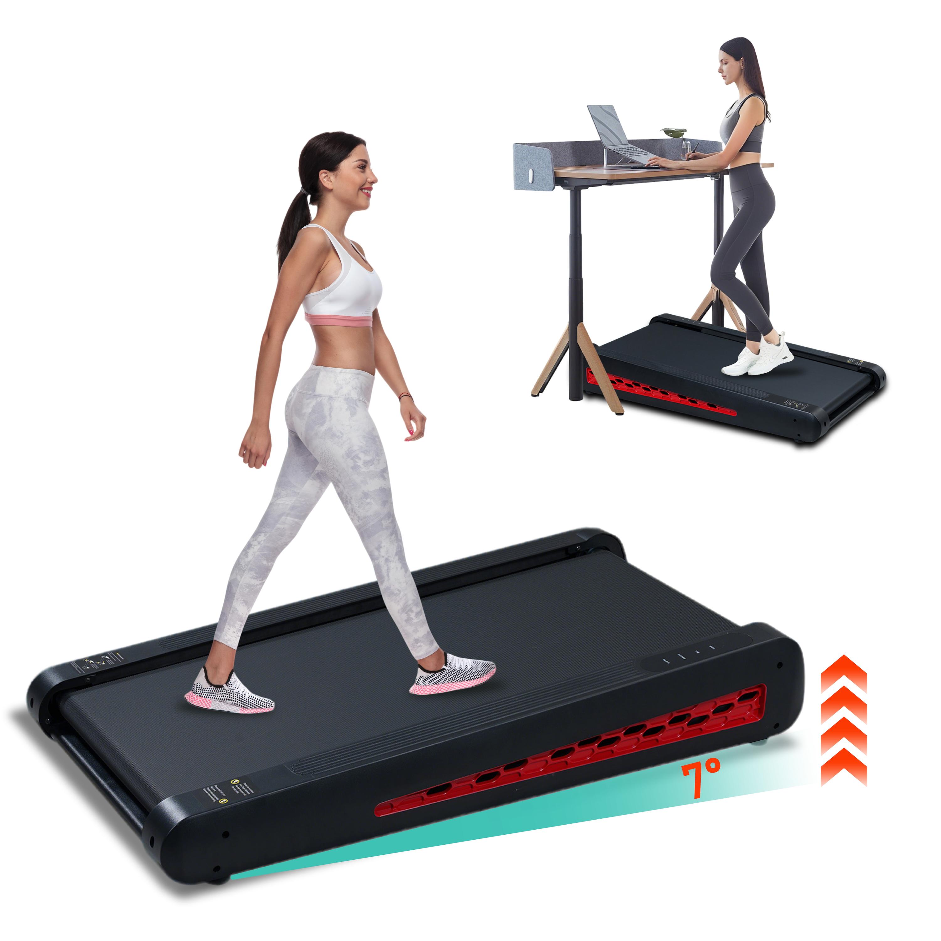 7° Incline Walking Pad Treadmill - Portable Compact Treadmills Under Desk Treadmill, Incline Treadmills for Home Office, Upright Stand, 2.55HP Portabl