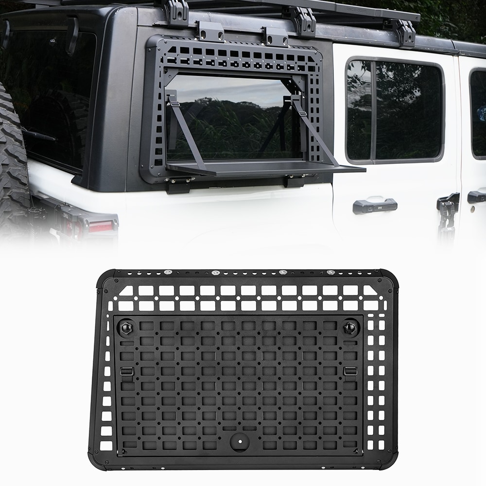 Rear Window Storage MOLLE Panel Flank Kit for MOLLE Accessories, Tactical Storage Panel Fits Jeep Wrangler JL 2018–2025, Passenger Side
