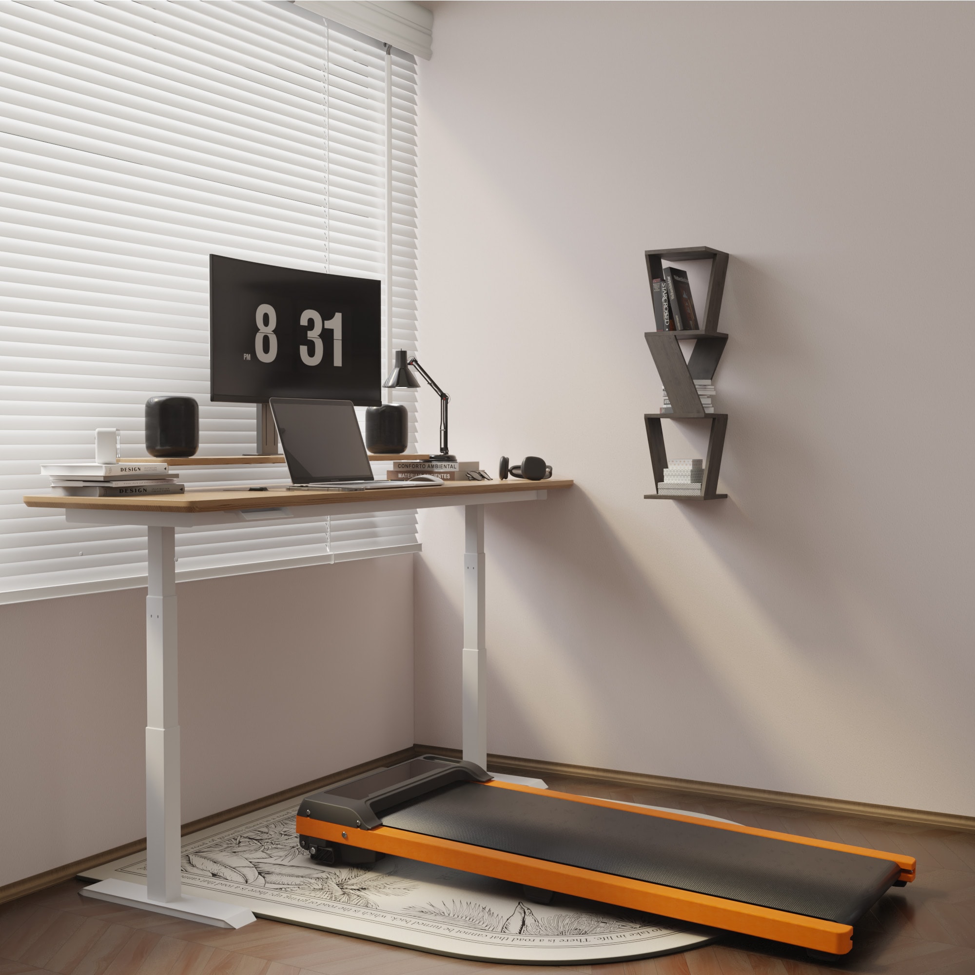 6% Incline Walking Pad Treadmill - Portable Compact Treadmills Under Desk Treadmill, Incline Treadmills for Home Office, Upright Stand, 1HP Portable T