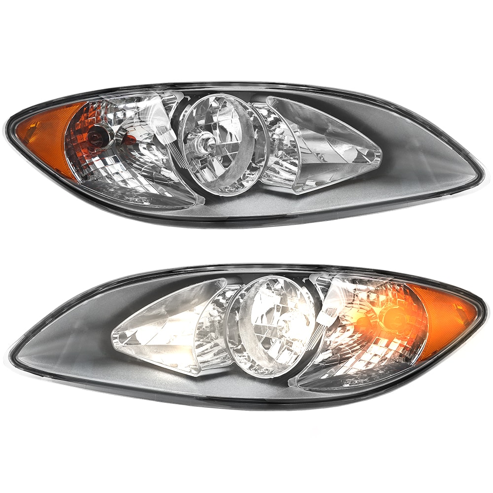 Headlights Assembly Fit for 2008-2016 International ProStar,Halogen Headlamps Assembly, Driver and Passenger Side(Chrome)