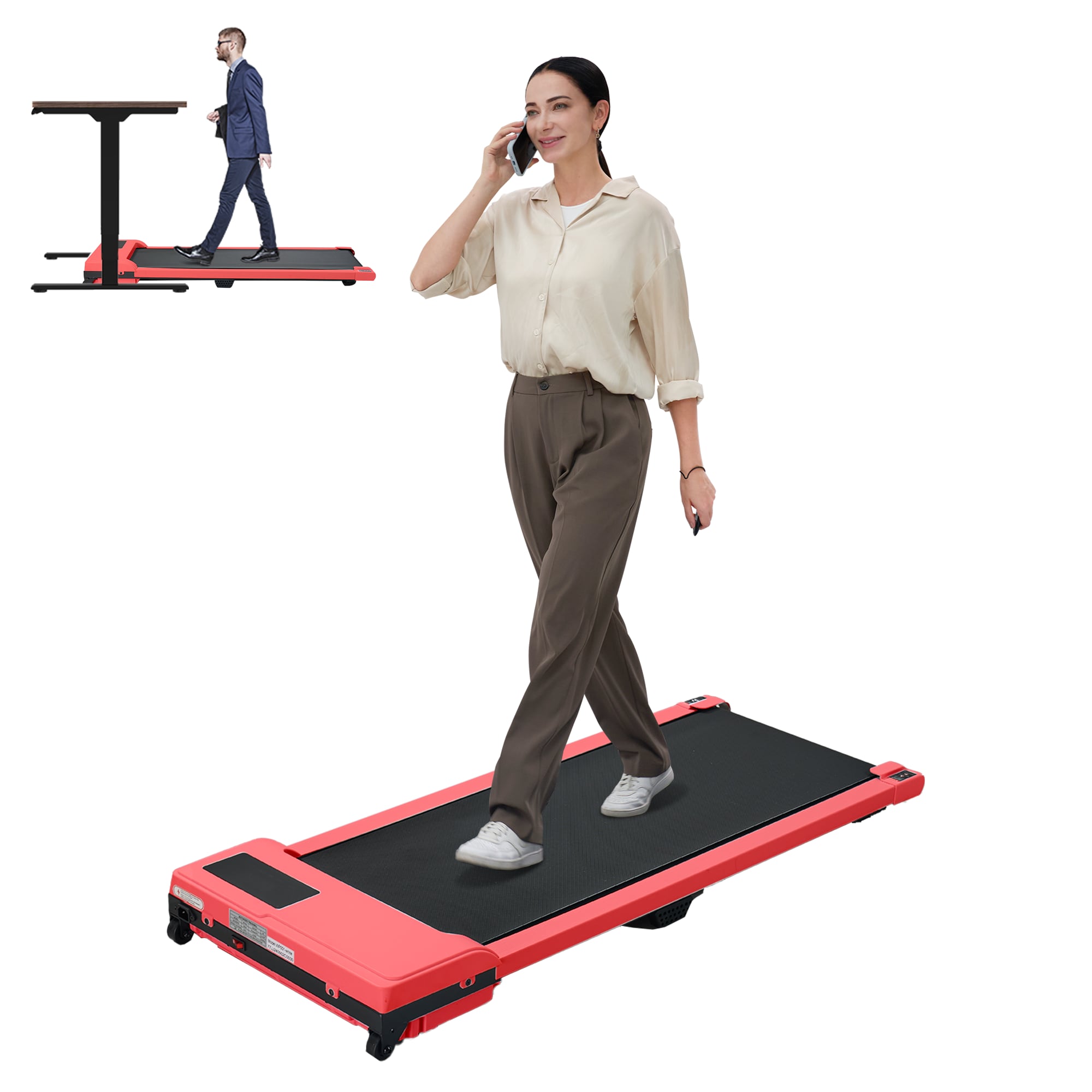 Walking Pad with Quiet 2.0 HP Brushless Motor, Countdown Modes, Spacious Running Area, 220 lbs Weight Capacity for Home or Office Workouts, 3 in 1 Por