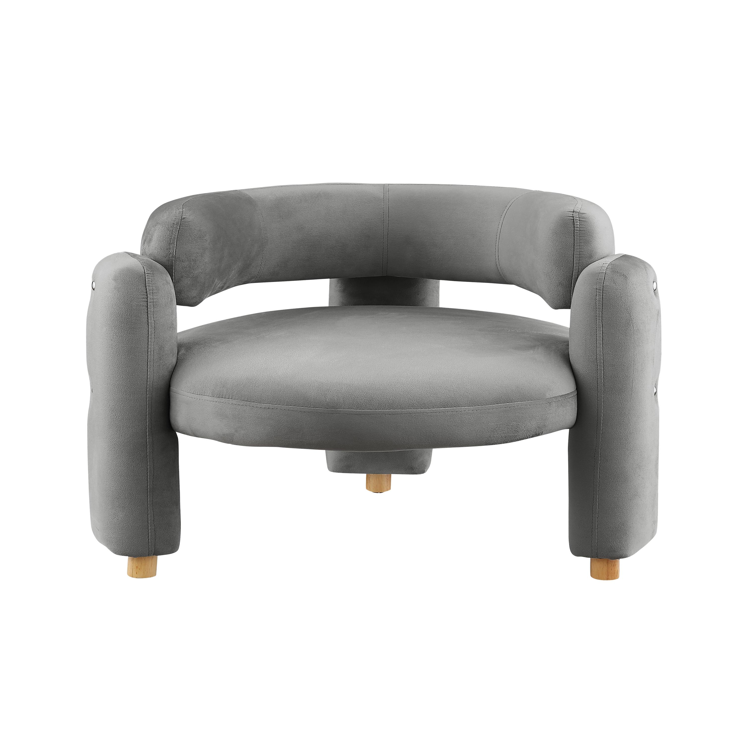 Round Accent Chair with Curved Backrest, Mid Century Modern Upholstered Comfy Occasional Chairs, Large Cozy Arm Chair for Living Room, Bedroom, Apartment