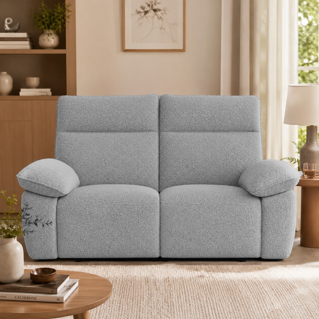 Double Reclining Chairs for Adults, Wall Hugger Recliners for Small Spaces, Love Seat Couches Sofa Reclinable for Living Room, Home Theater Seating, B