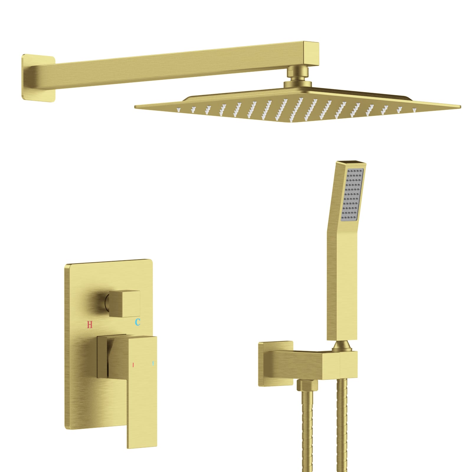 Shower System Shower Faucet Combo Set Wall Mounted with 10