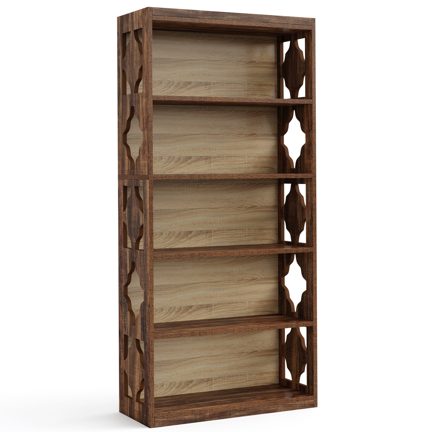 6-Tier Bookshelf, Wood Bookcase with Storage Shelves