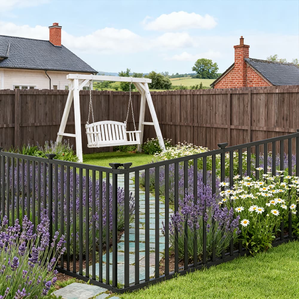 2 Piece 80 x 51 Inch Vinyl Picket Fence for Garden