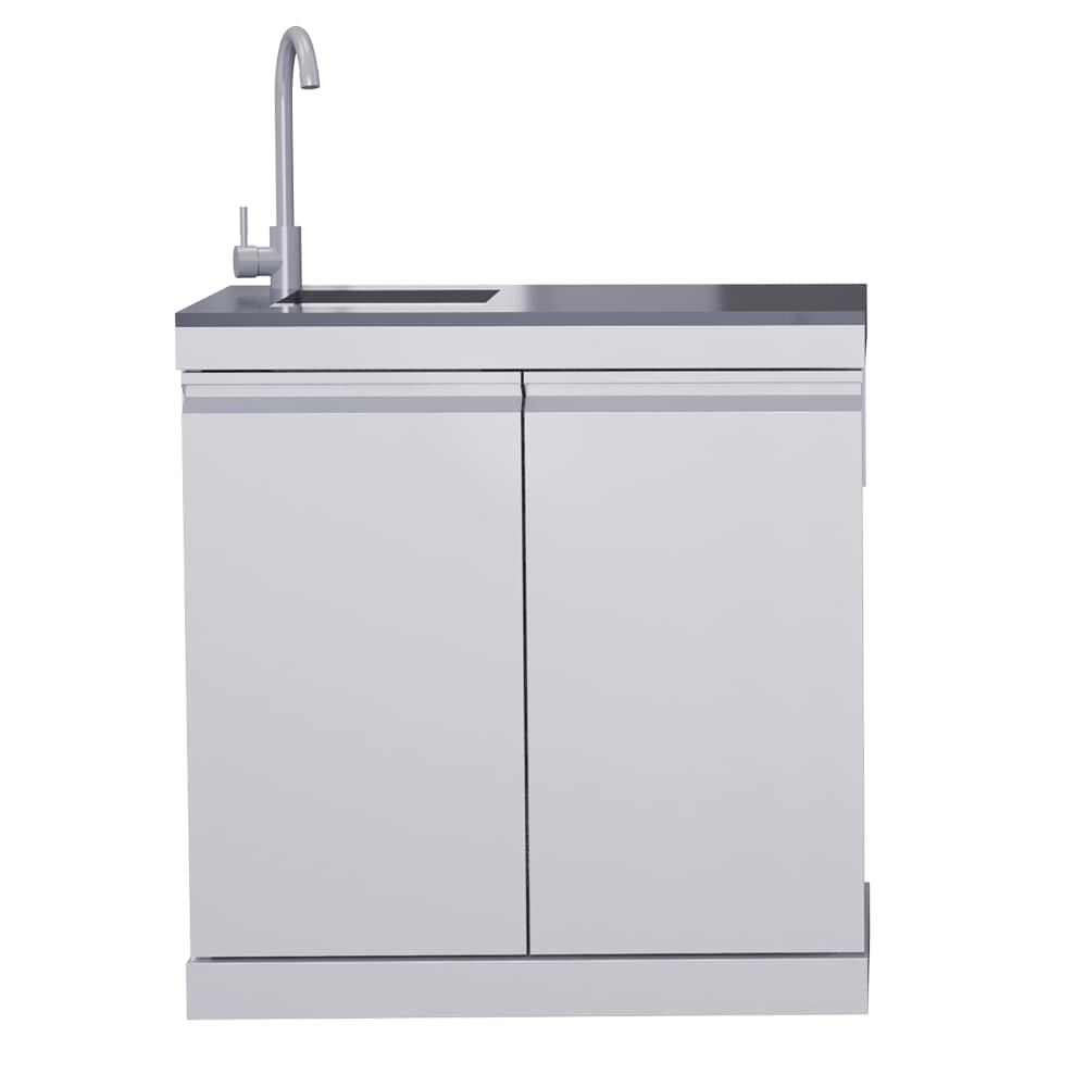 outdoor sink,Double-door 830 sink, with a black lacquer countertop and a stainless steel base body