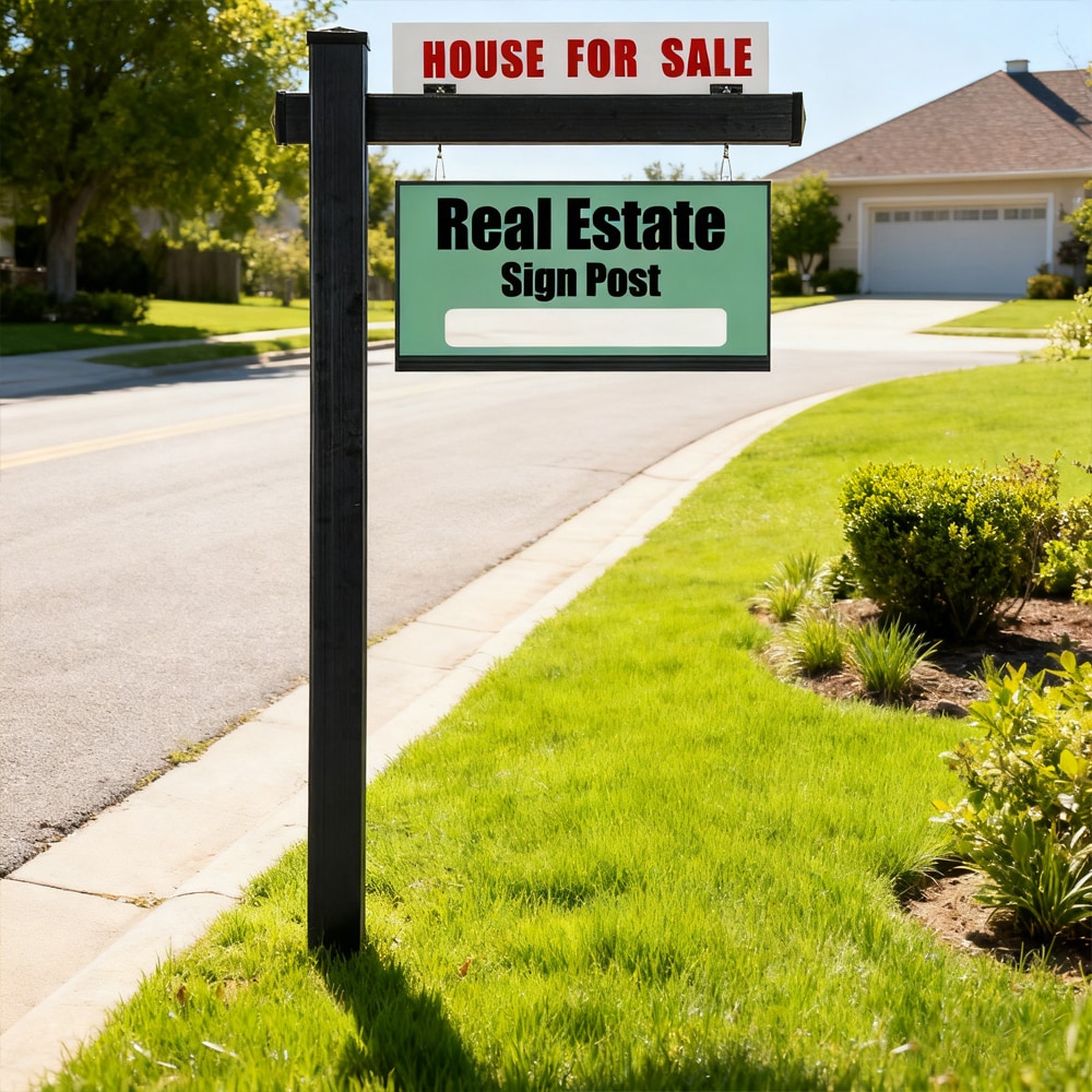 6 Feet Vinyl UPVC Real Estate Realtor Yard Sign Post