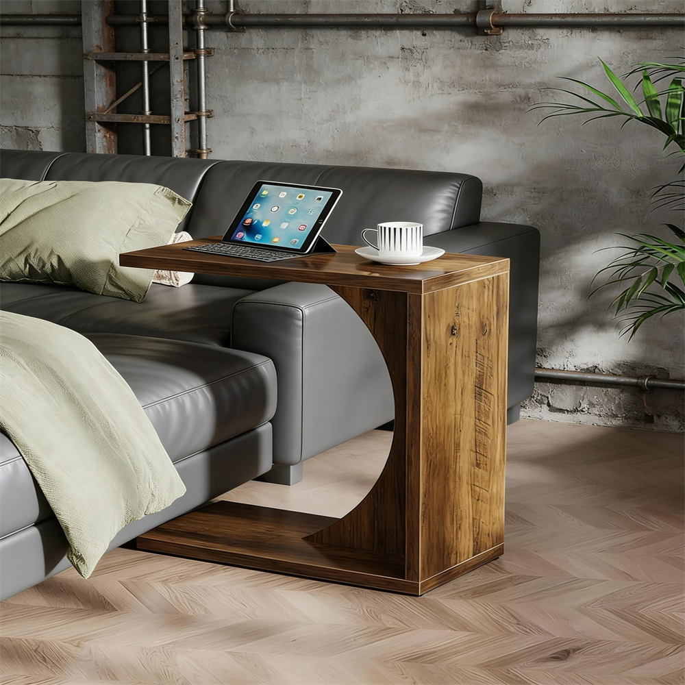 C-Shaped End Table, Sofa Side Table Couch Table