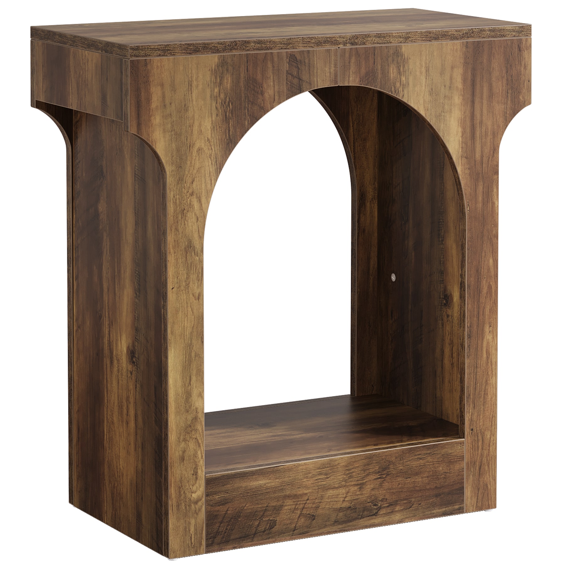 Wood End Table, 2-Tier Side Table with Storage Space