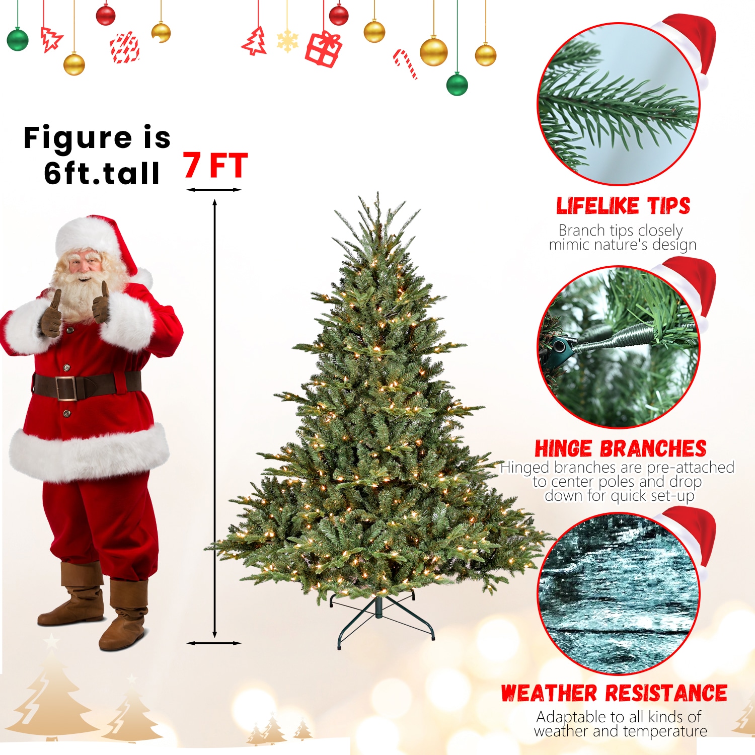 7ft PE/PVC mixed tree （memory wire+iron wire）