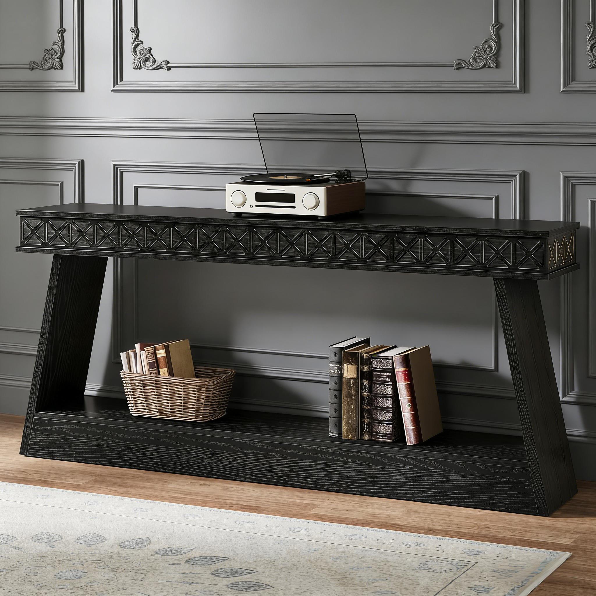 Sofa Table, Farmhouse Console Table Entryway Table with Storage