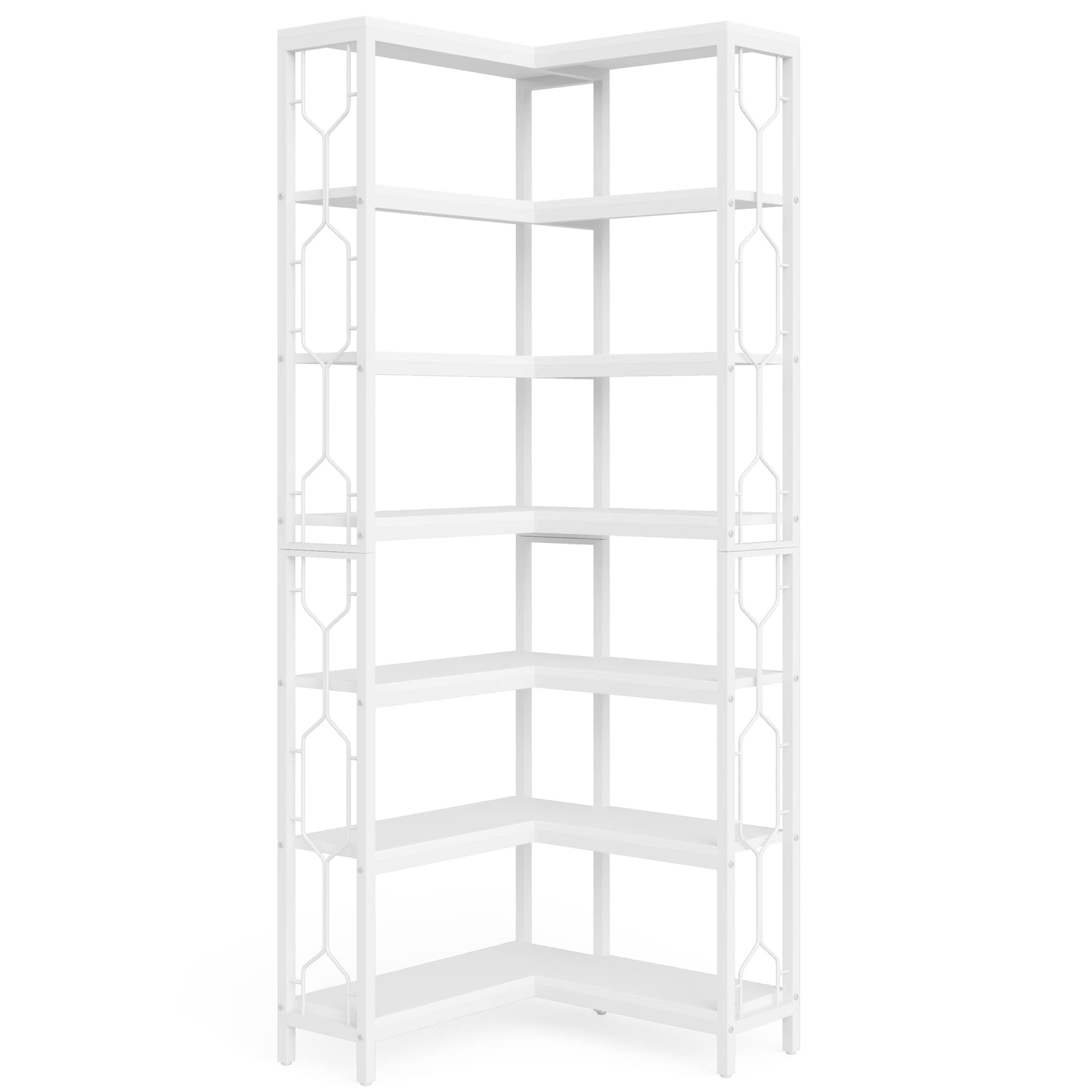 Corner Bookshelf, Industrial Corner Etagere Bookcase