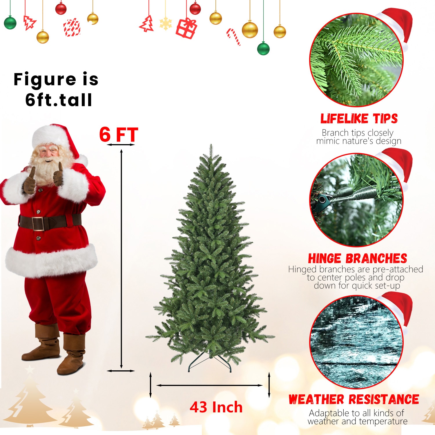 6ft PE/PVC hybrid automatic tree