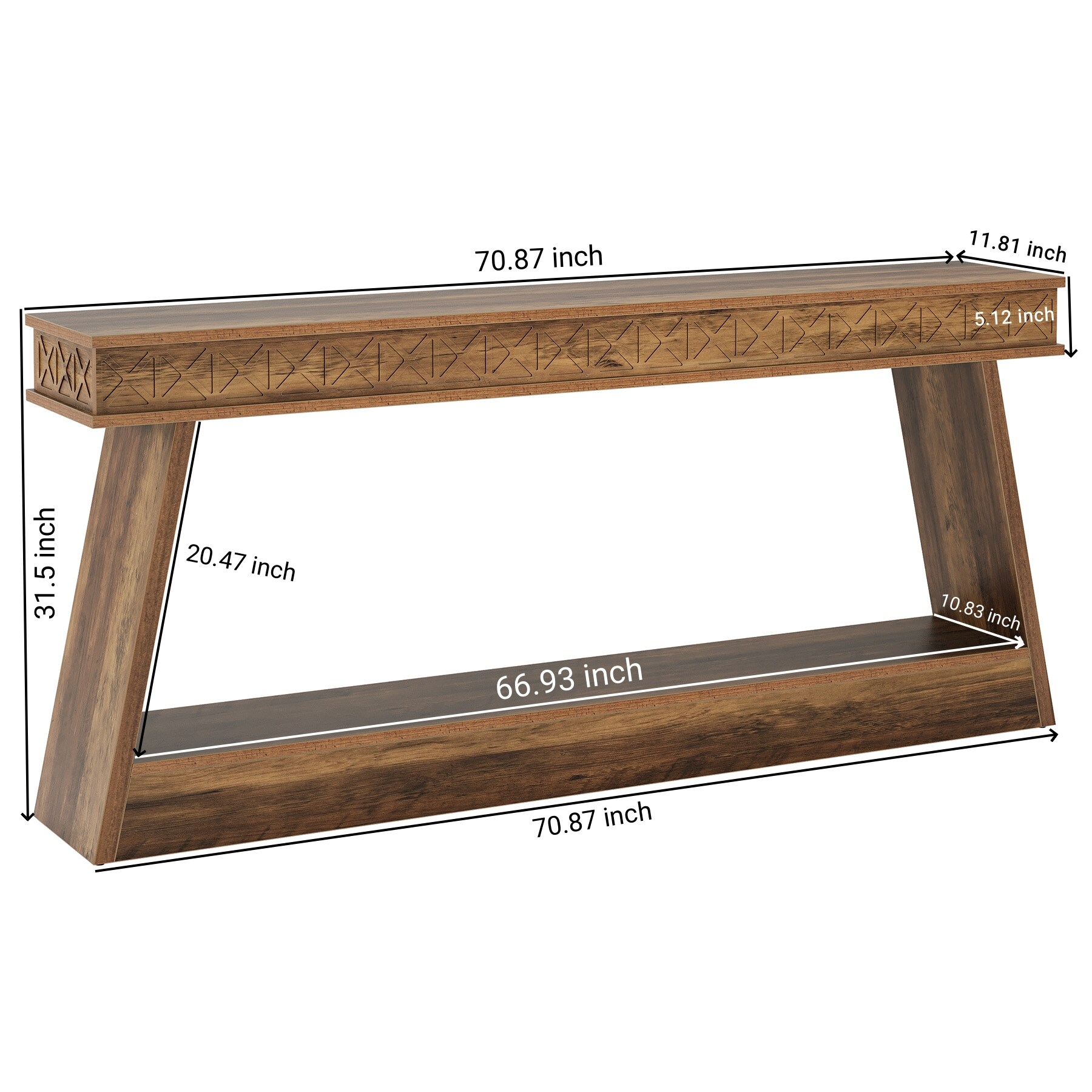 Sofa Table, Farmhouse Console Table Entryway Table with Storage