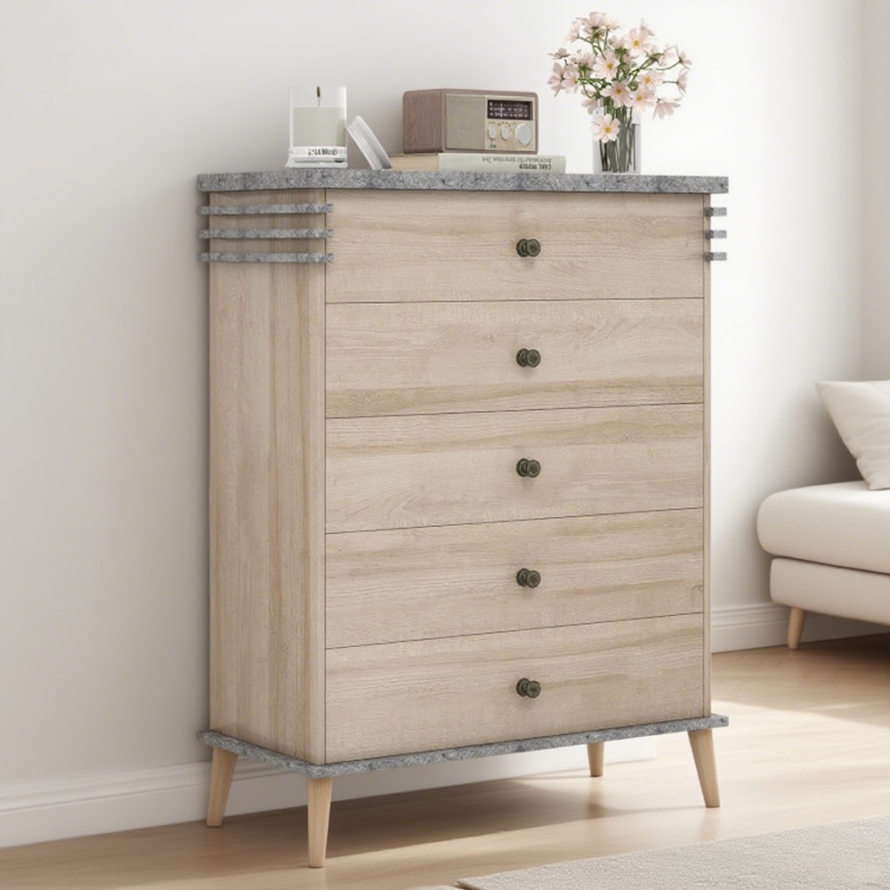 Farmhouse Chest Dresser of Drawers Tall Storage Organizer