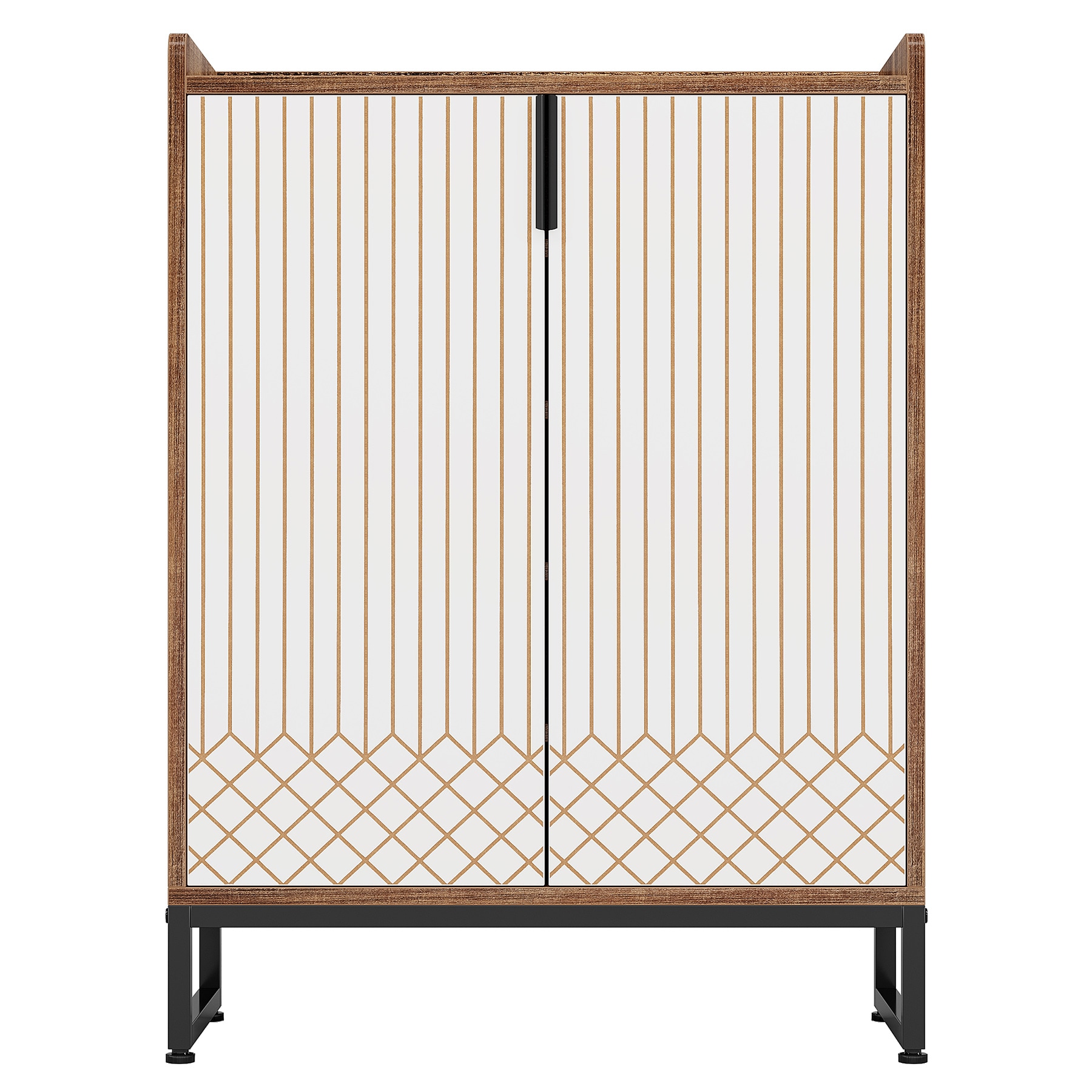 Modern Shoe Cabinet with Doors, 5-Tier Modern Shoe Rack Organizer