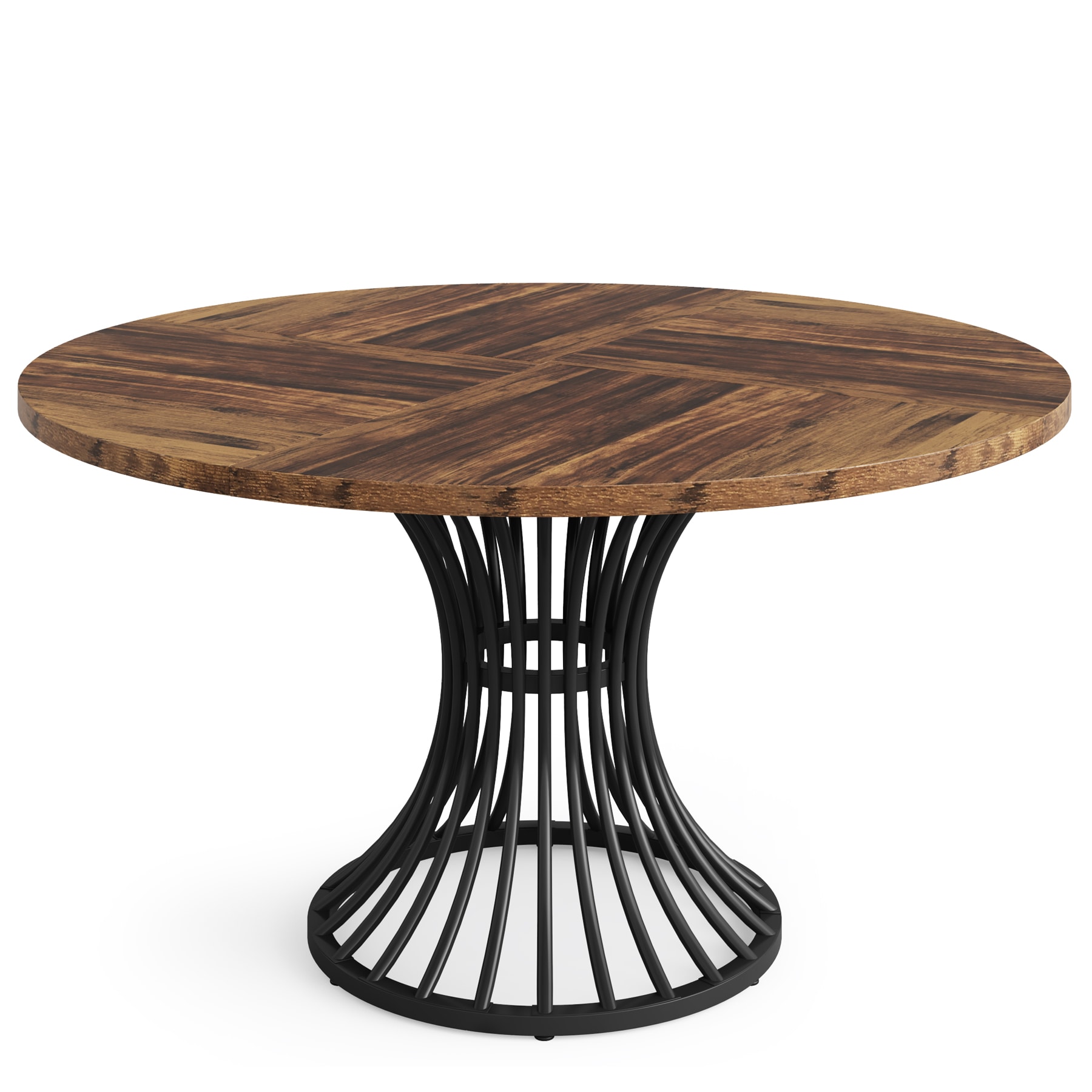 Round Dining Table for 4-6, Farmhouse Circle Kitchen Table