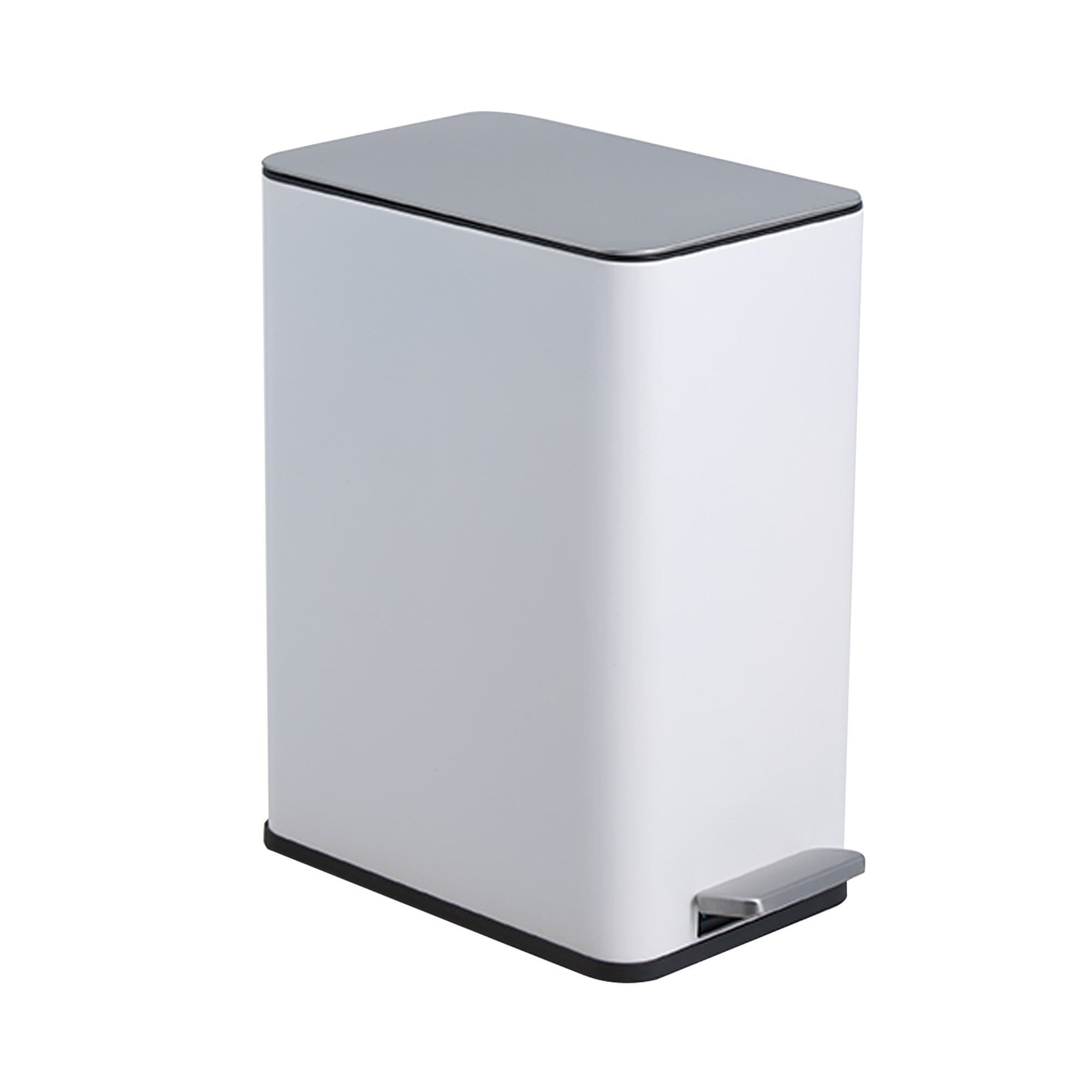 10L/2.6 Gallon Rectangular Step Trash Can, Stainless Steel Garbage Can with Foot Pedal, Removable Inner Bucket with Grip Groove and Side Handle for Ki