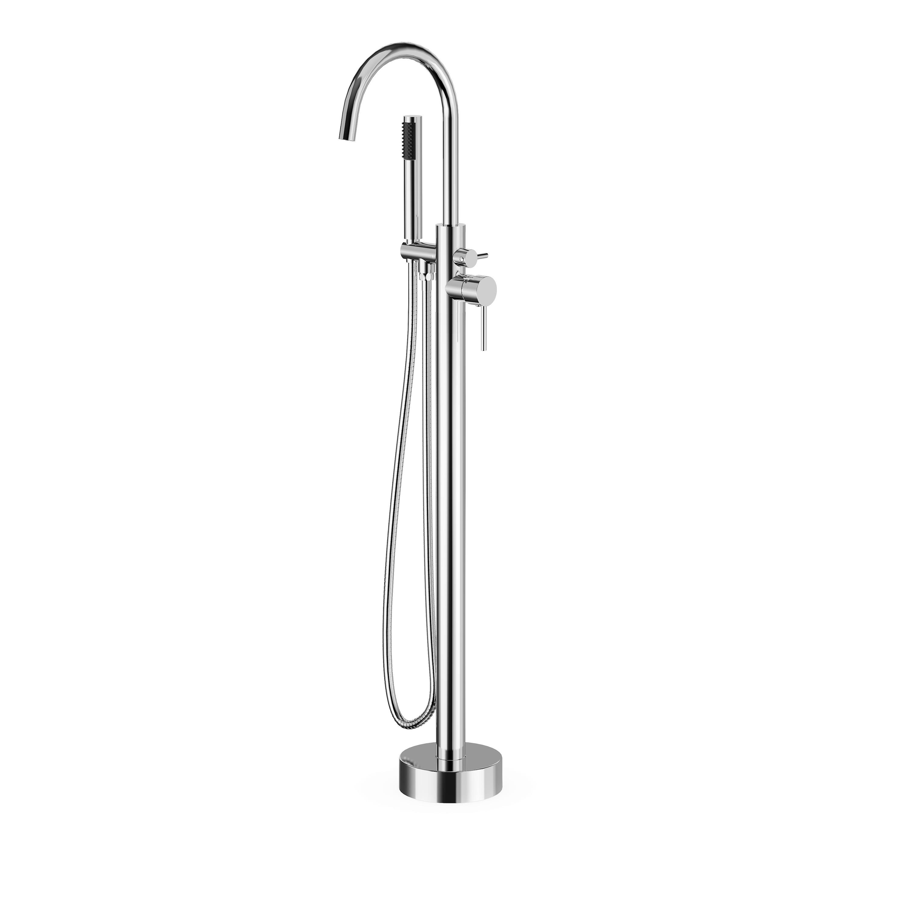 Freestanding Tub Filler Brass Faucet Chrome Bathroom Bathtub Floor Mount with Single Handle Hand Shower CUPC Watermark certified trade export made in 