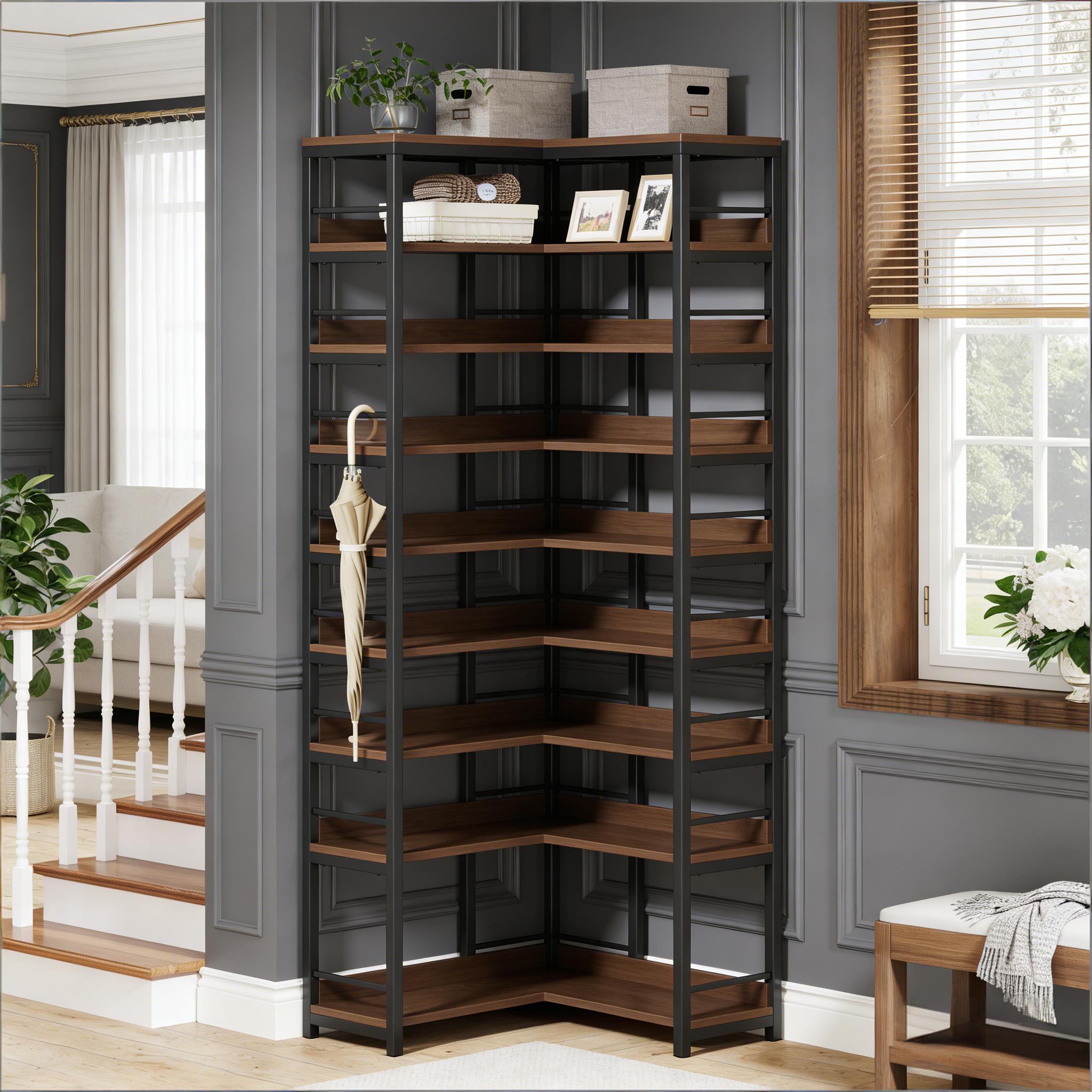Corner Shoe Rack, Freestanding Shoe Storage Shelf