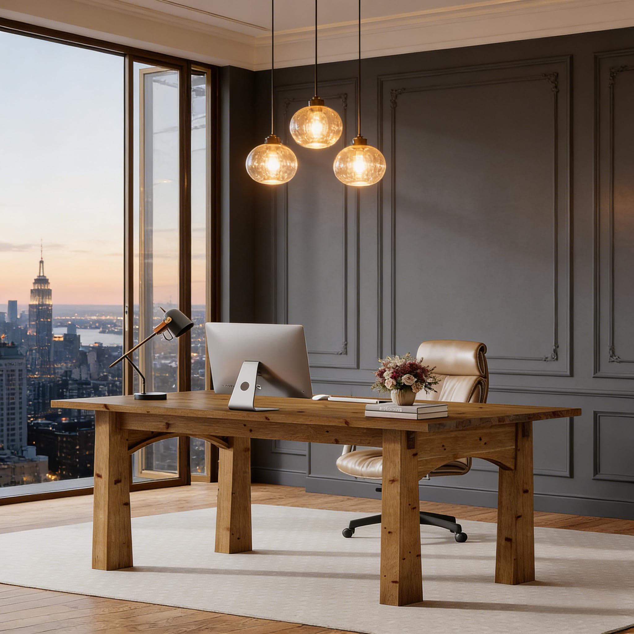 Solid Wood Executive Desk, 63