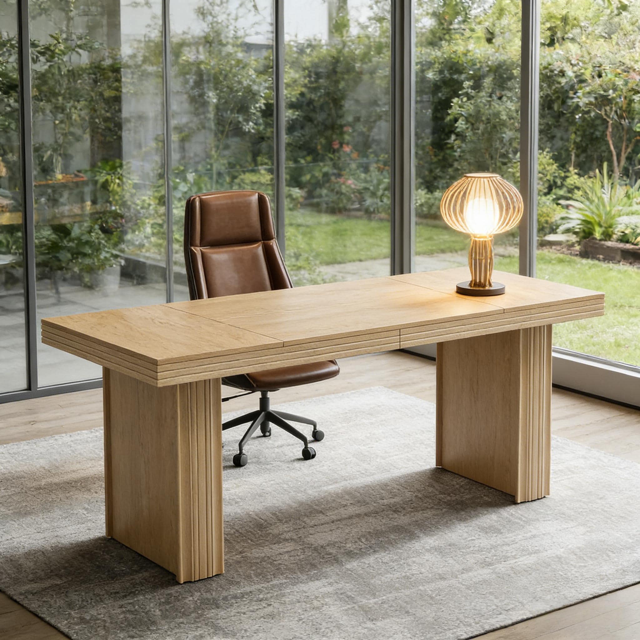 Executive Desk, Large Computer Desk with Heavy-Duty Legs