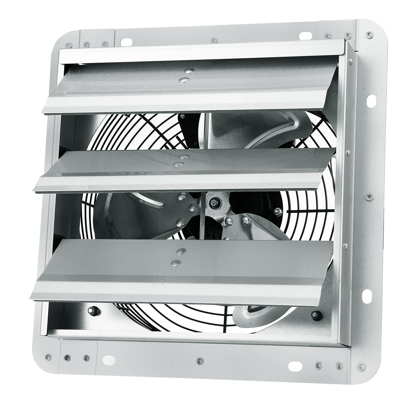 10'' Shutter Exhaust Fan, High-speed 820 CFM, Aluminum Wall Mount Attic Fan with AC-motor, Ventilation and Cooling for Greenhouses, Garages, Sheds, Sh
