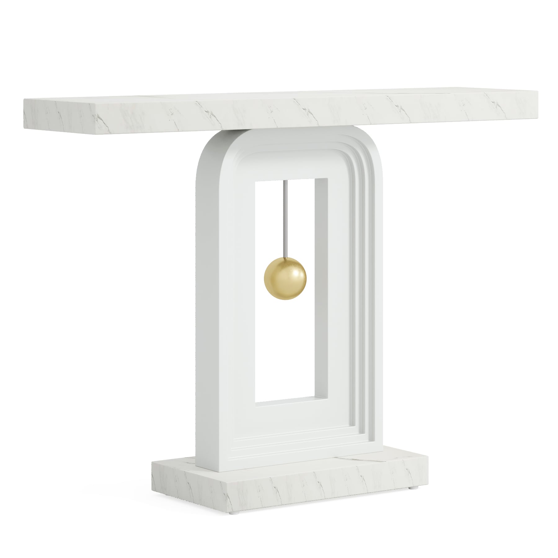 Console Table, Modern Sofa Entryway Table with Gold Decor