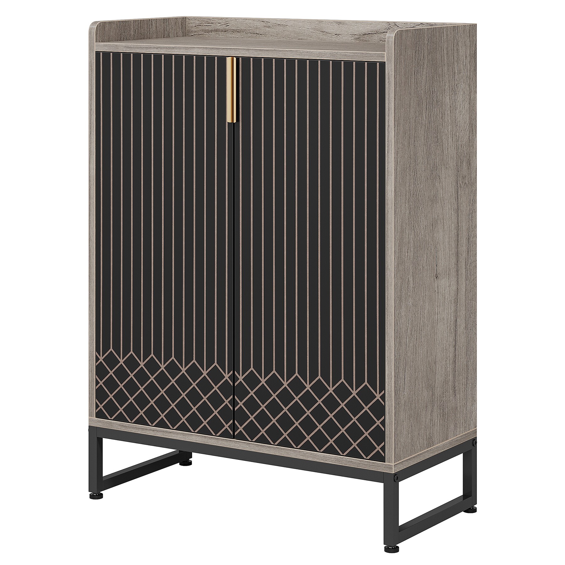 Modern Shoe Cabinet with Doors, 5-Tier Modern Shoe Rack Organizer